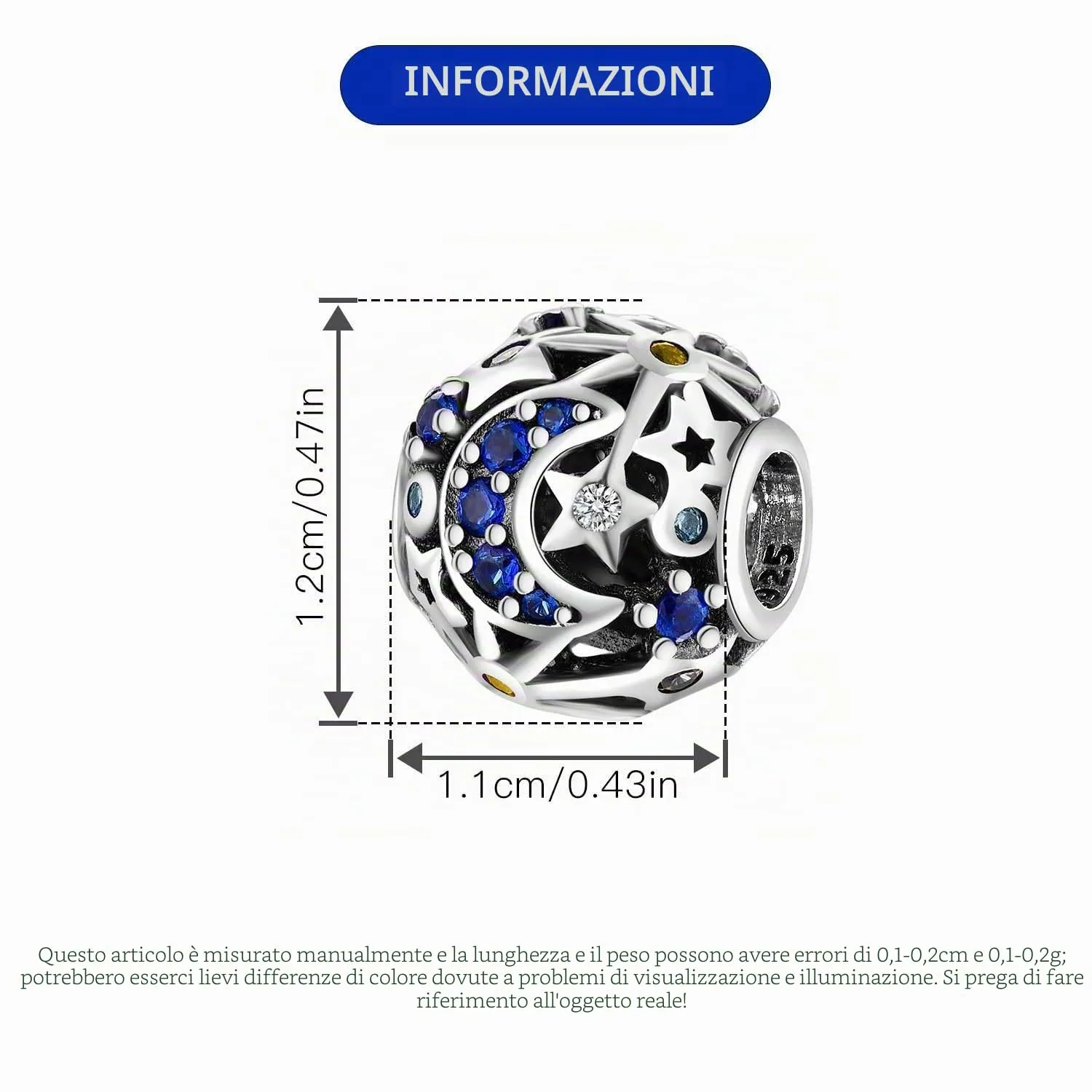 PANPOKI Charms Sole e Luna in Argento Sterling 925 - immagine 4