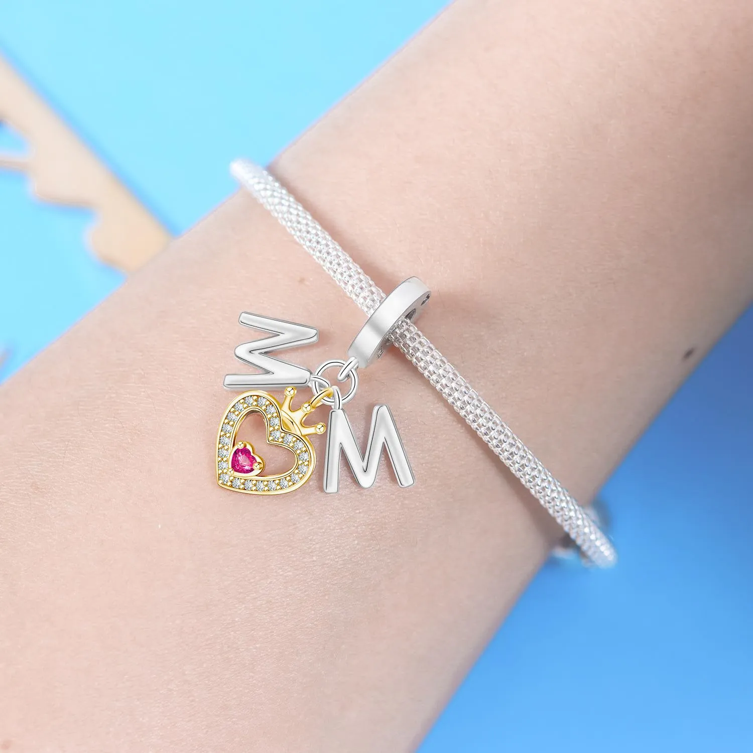 PANPOKI Charms in Argento 925 Tema Amore Infinito - Infermiera con Cuore, Madre e Figlia, Pendenti per Bracciali e Collane - immagine 5