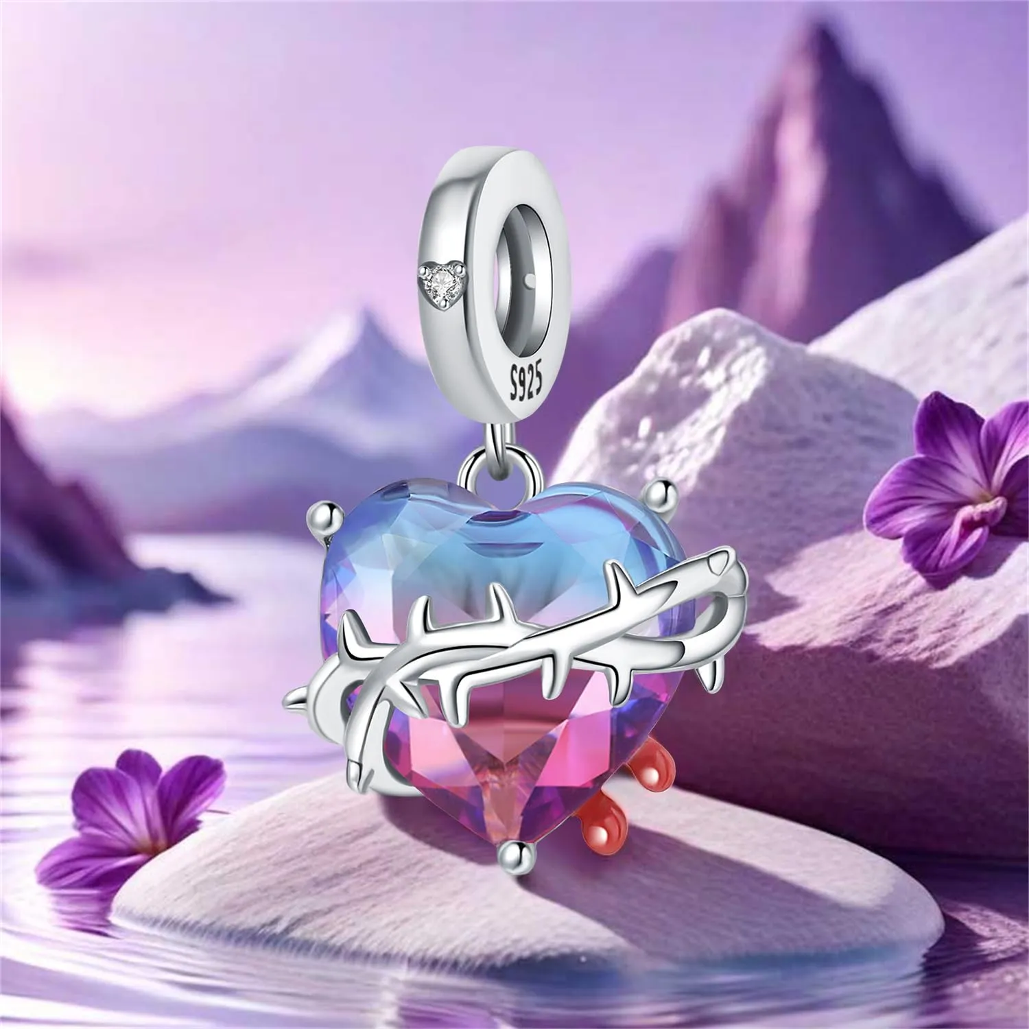 PANPOKI Charms in Argento 925 Tema Amore Infinito Infermiera con Cuore Madre e Figlia Pendenti per Bracciali e Collane - immagine 7