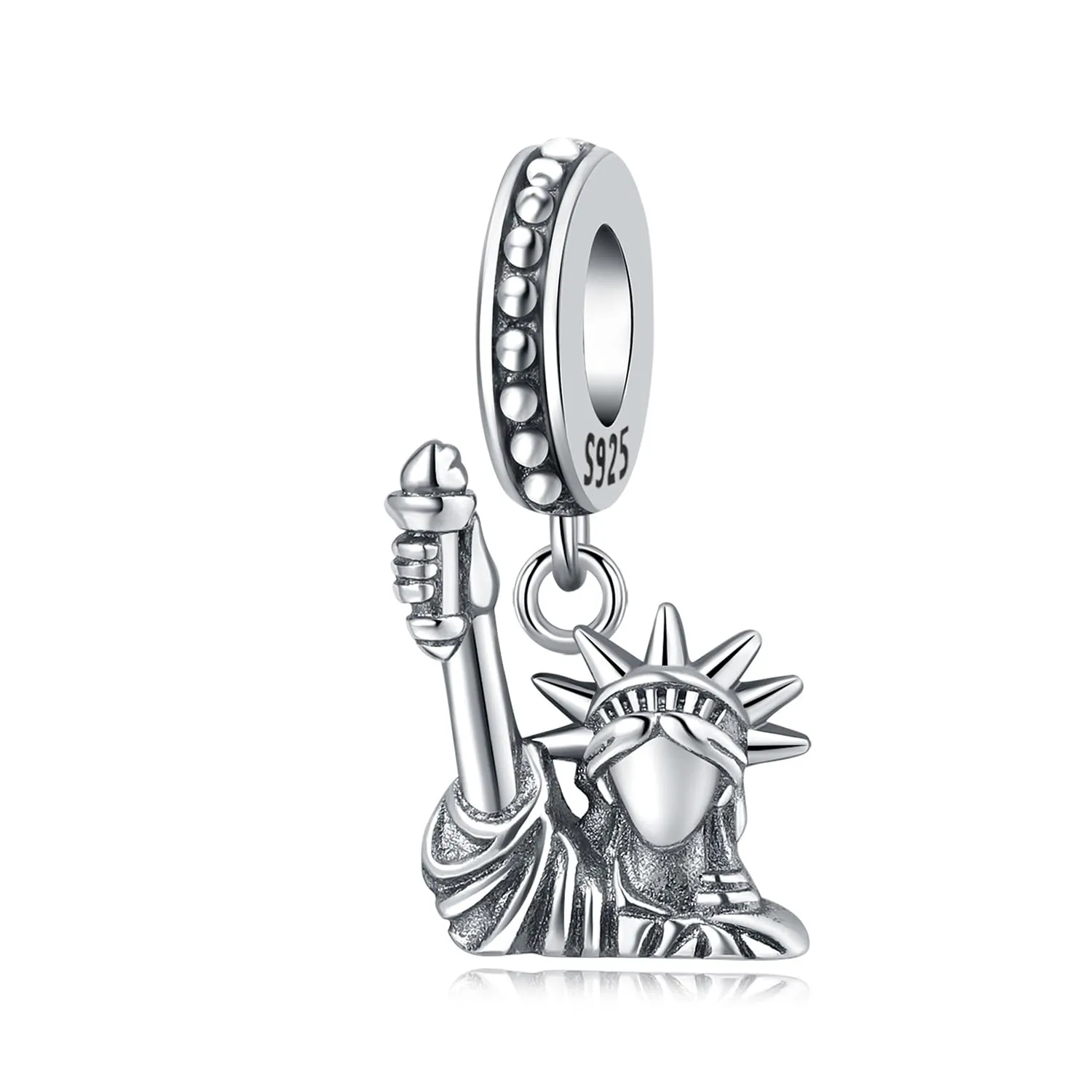 PANPOKI Charms Viaggio in Argento 925 - Big Ben Londra, Statua della Libertà, Mongolfiera, Passaporto, Fotocamera - immagine 1