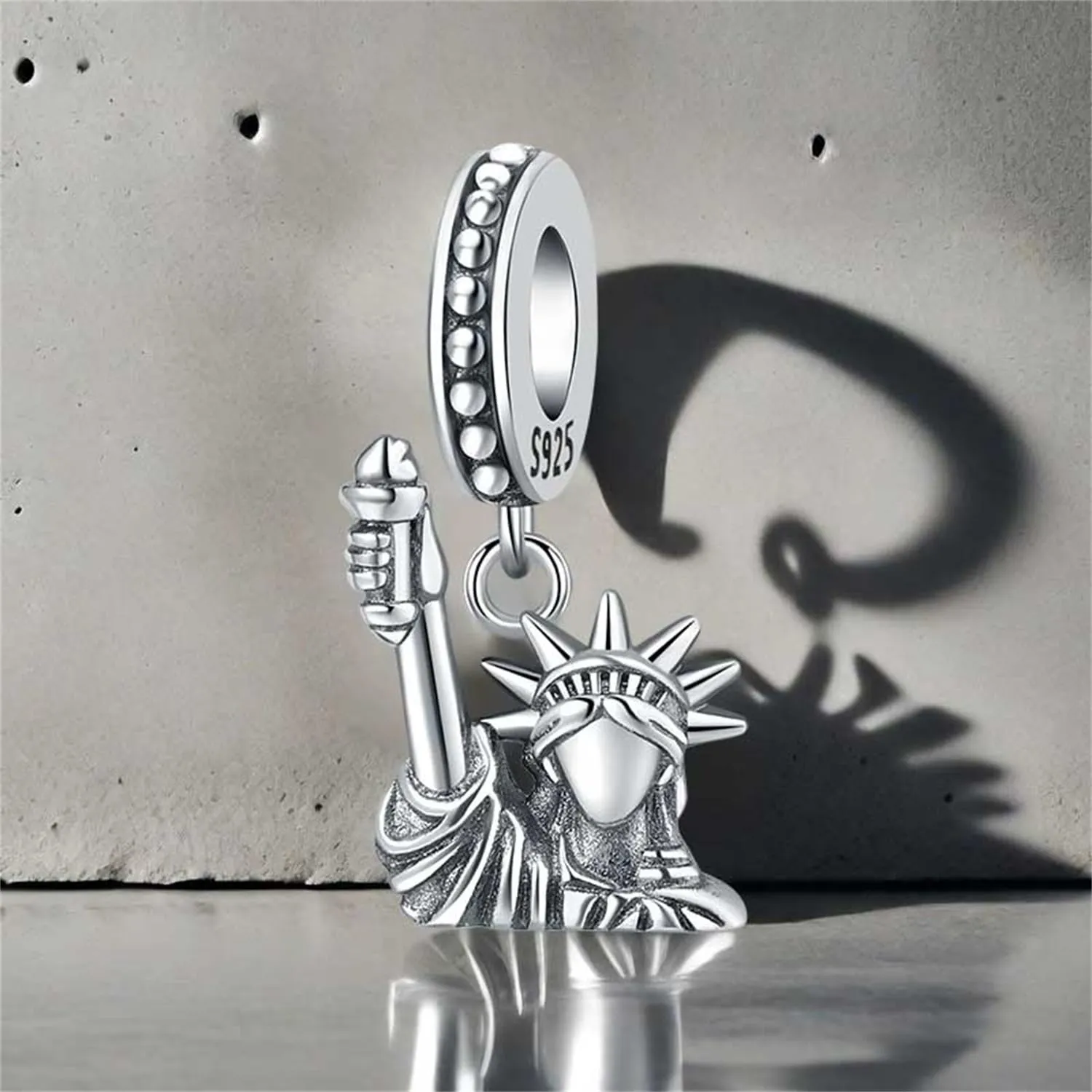 PANPOKI Charms Viaggio in Argento 925 - Big Ben Londra, Statua della Libertà, Mongolfiera, Passaporto, Fotocamera - immagine 7