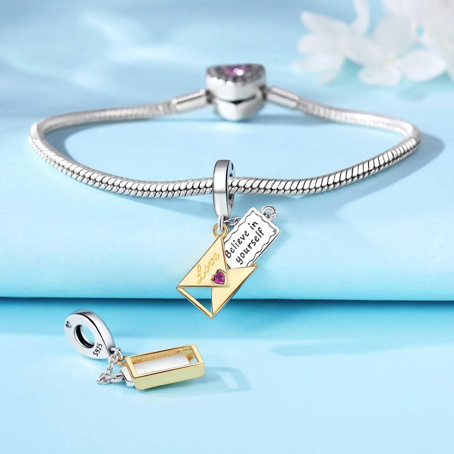 PANPOKI Argento 925 Charms a Tema Amore Infinito - Infermiera con Cuore, Madre e Figlia, Pendenti per Bracciali e Collane - immagine 2