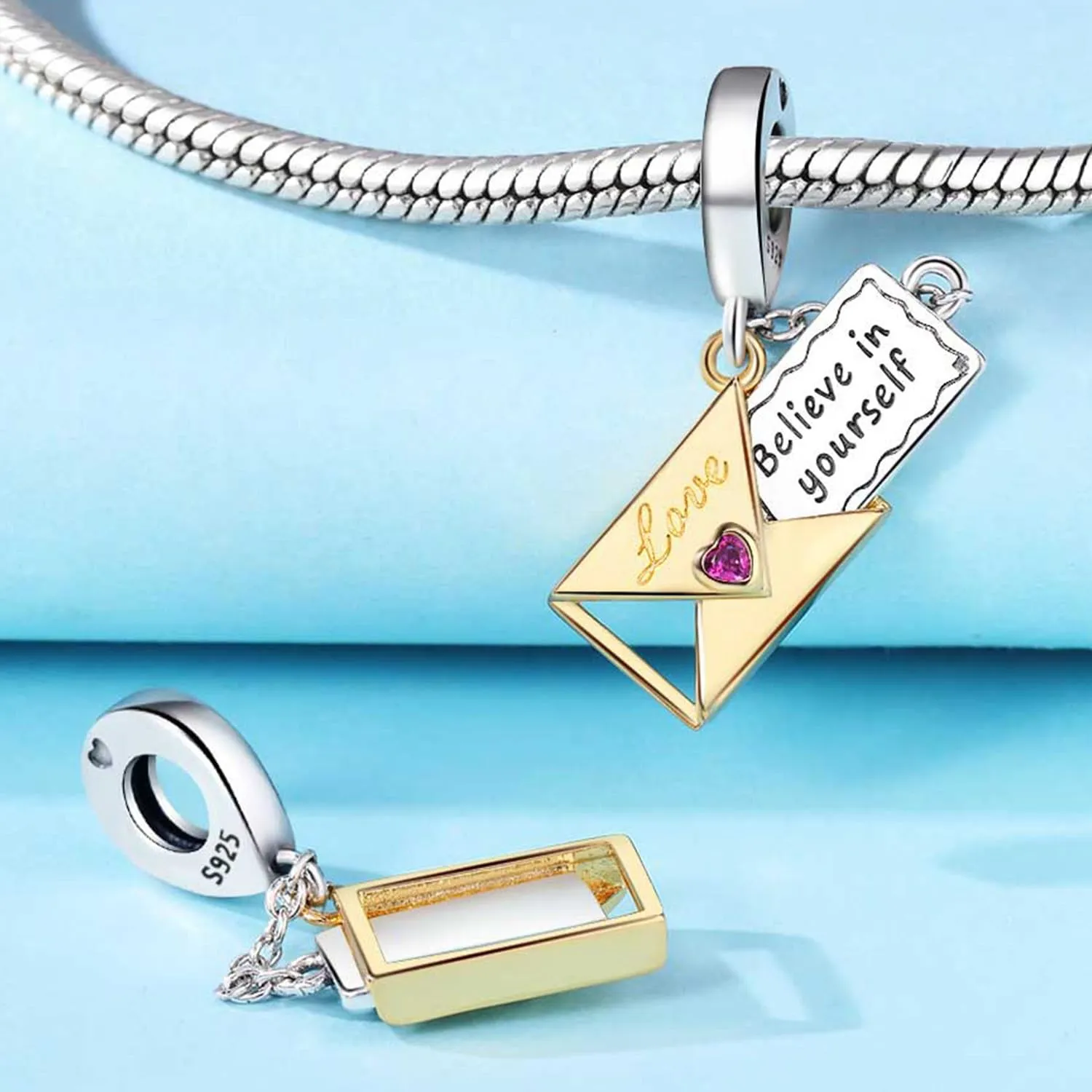 PANPOKI Argento 925 Charms a Tema Amore Infinito - Infermiera con Cuore, Madre e Figlia, Pendenti per Bracciali e Collane - immagine 3