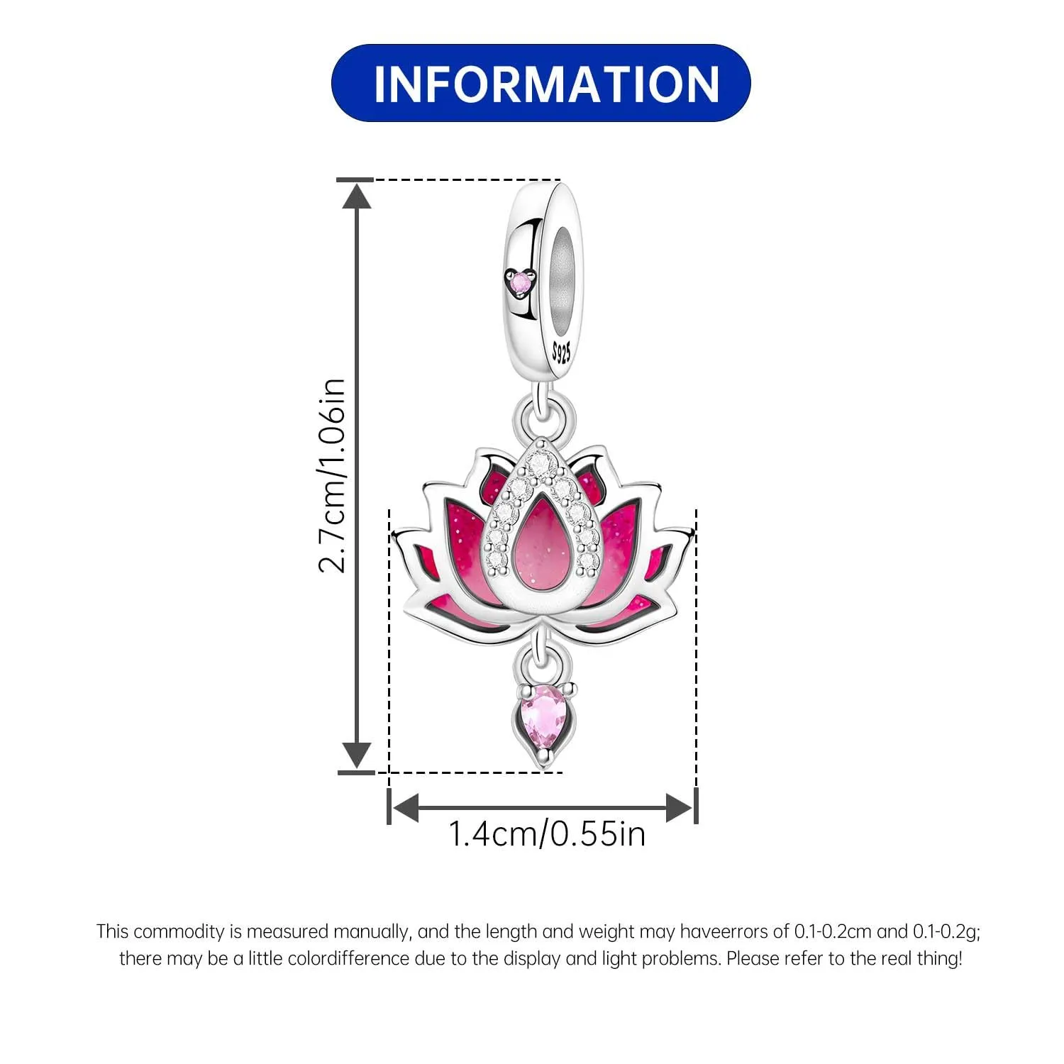 PANPOKI Charm in argento Sterling 925 a forma di loto a 2 strati per braccialetti e collane europei - immagine 4