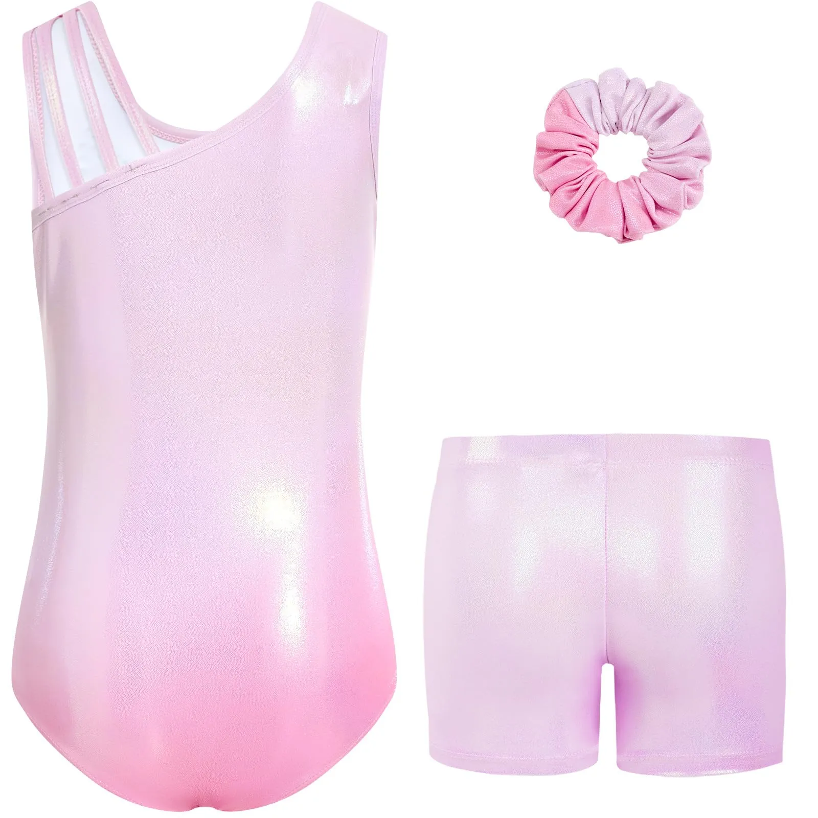 Gogokids Set Body da Ginnastica Scintillante con Pantaloncini e Fascia per Ragazze, 8-9 anni - immagine 2