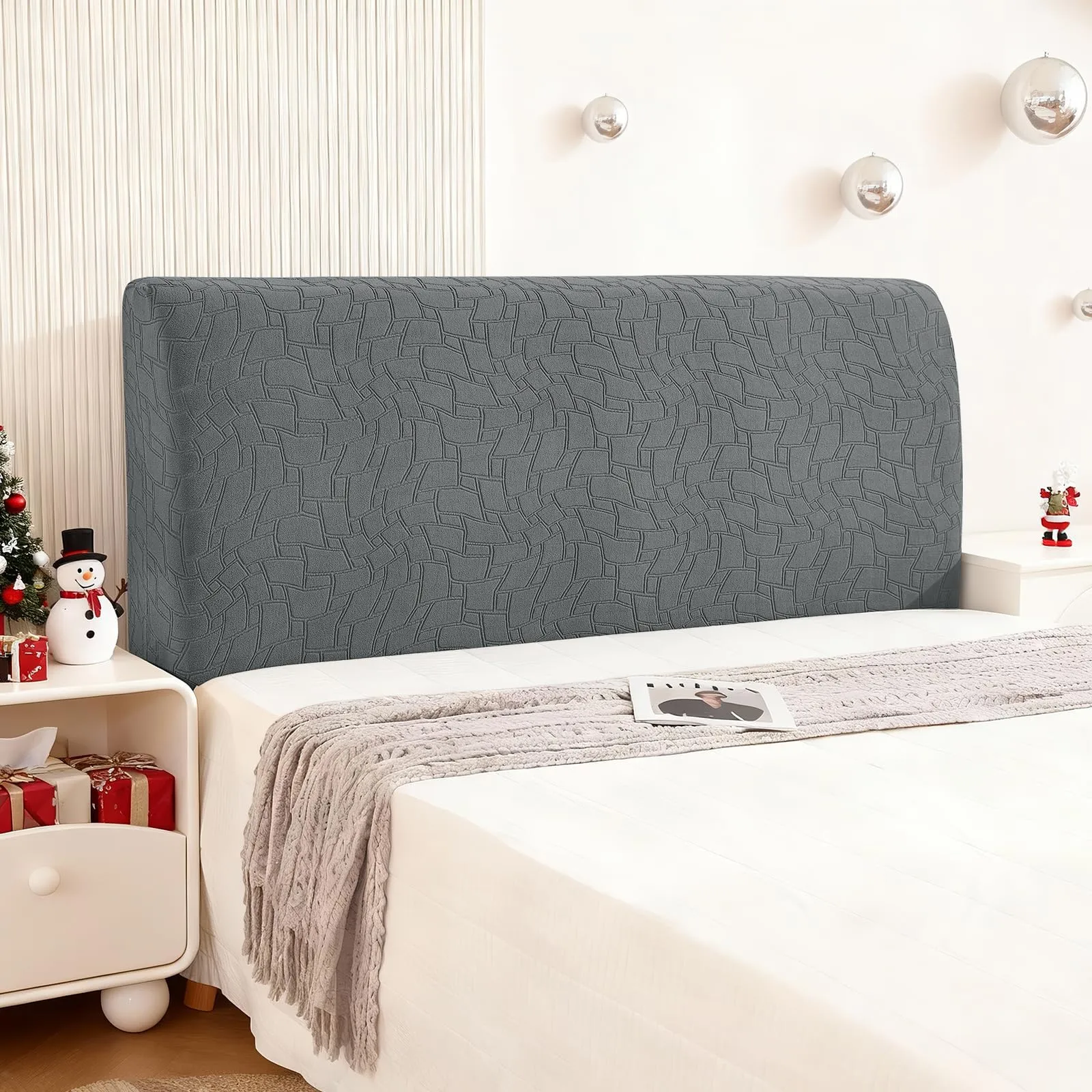 Ystyle Copri Testiera Letto Elasticizzata Universale, Lavabile e Antipolvere, 200cm, Grigio Chiaro - immagine 1