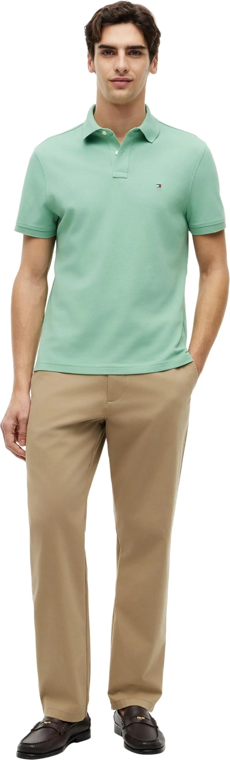 Tommy Hilfiger 1985 Regular Fit Short Sleeve Polo Shirt, Cut Grass, XS - immagine 5