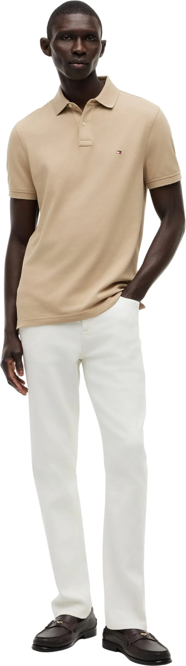 Tommy Hilfiger Polo Shirt 1985 Regular Fit, Beige (Batique Khaki), L - immagine 4