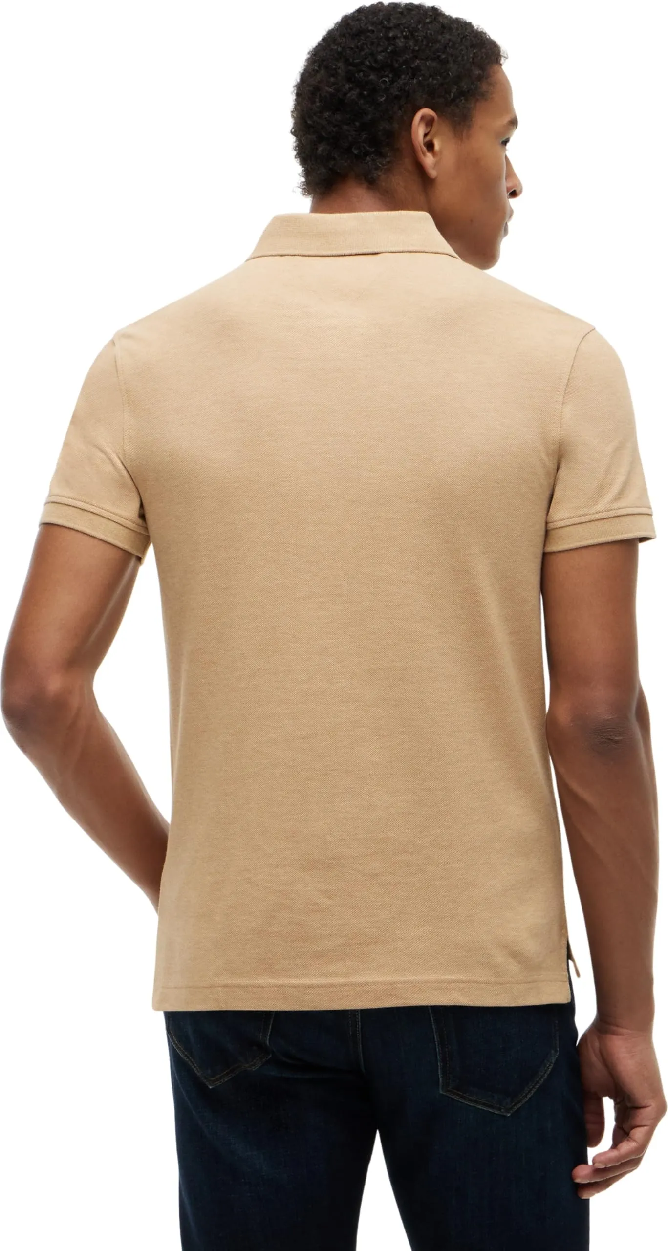Tommy Hilfiger 1985 Slim Fit Short Sleeve Polo Shirt, Sahara Heather, XXL - immagine 2