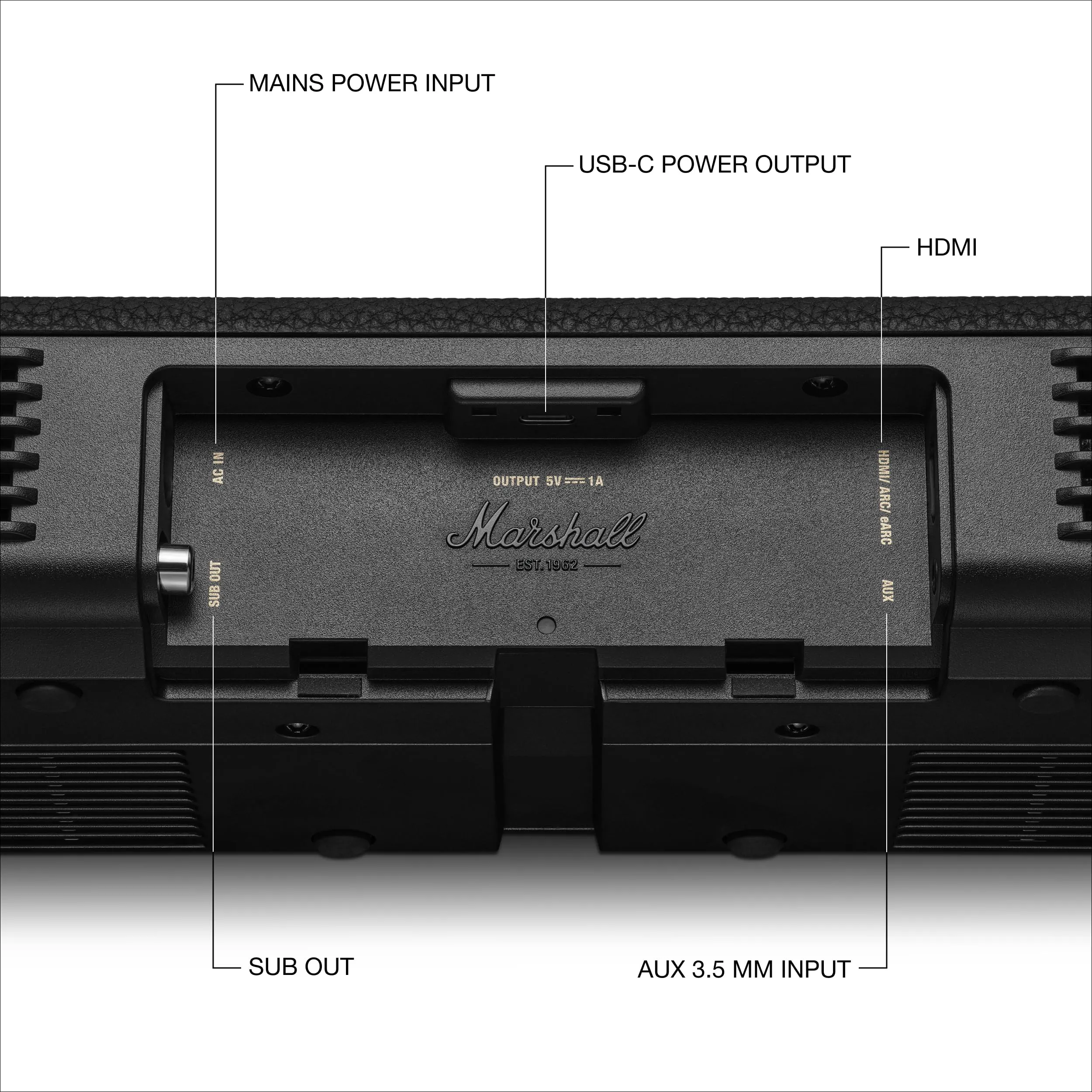Marshall Heston 60 TV Soundbar - Nero - immagine 7