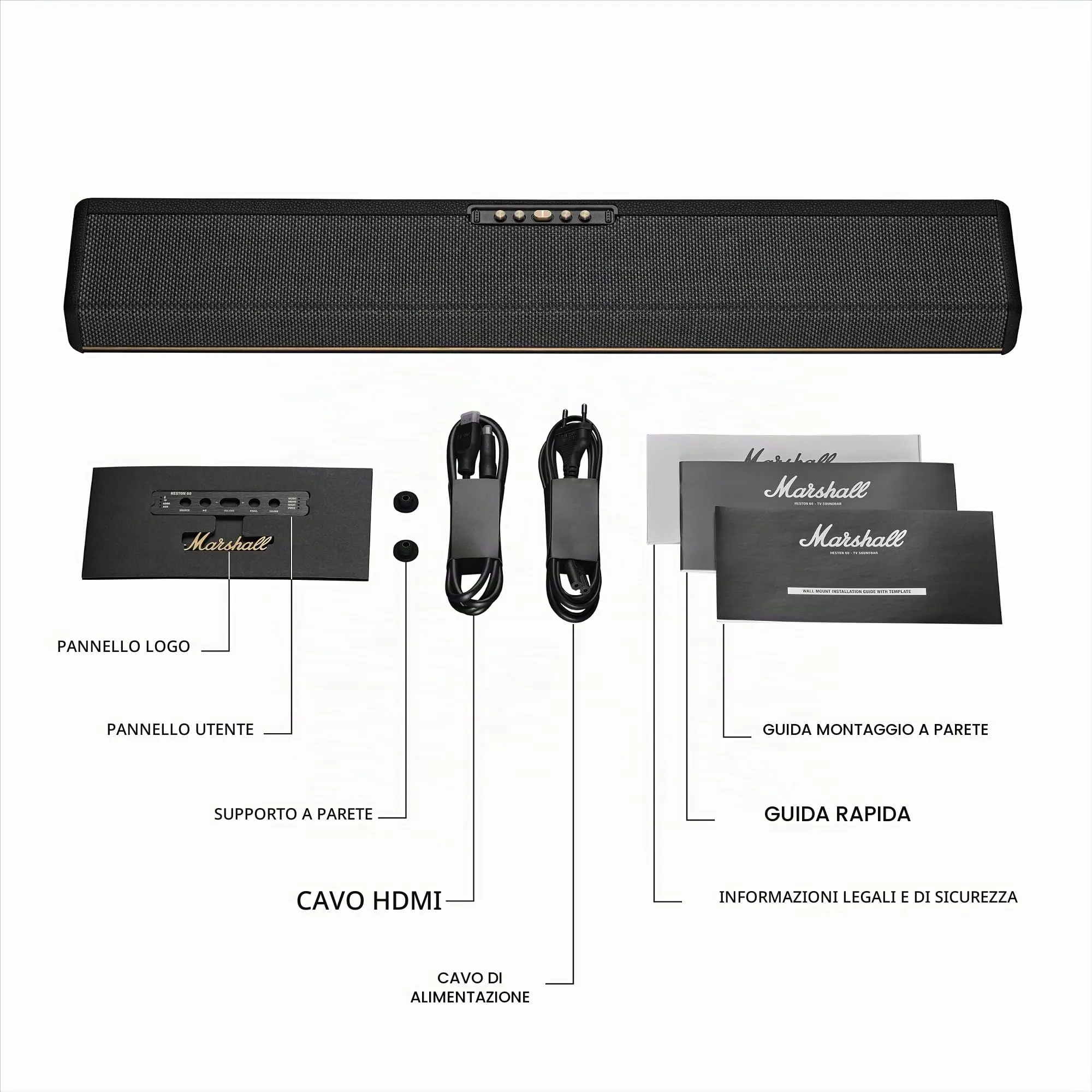 Marshall Heston 60 TV Soundbar - Nero - immagine 9