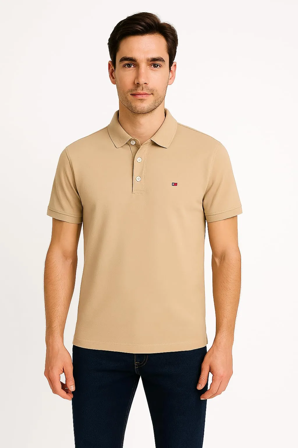 Tommy Hilfiger Polo Shirt Short Sleeve 1985 Slim Fit, Beige Batique Khaki, XXL - immagine 3