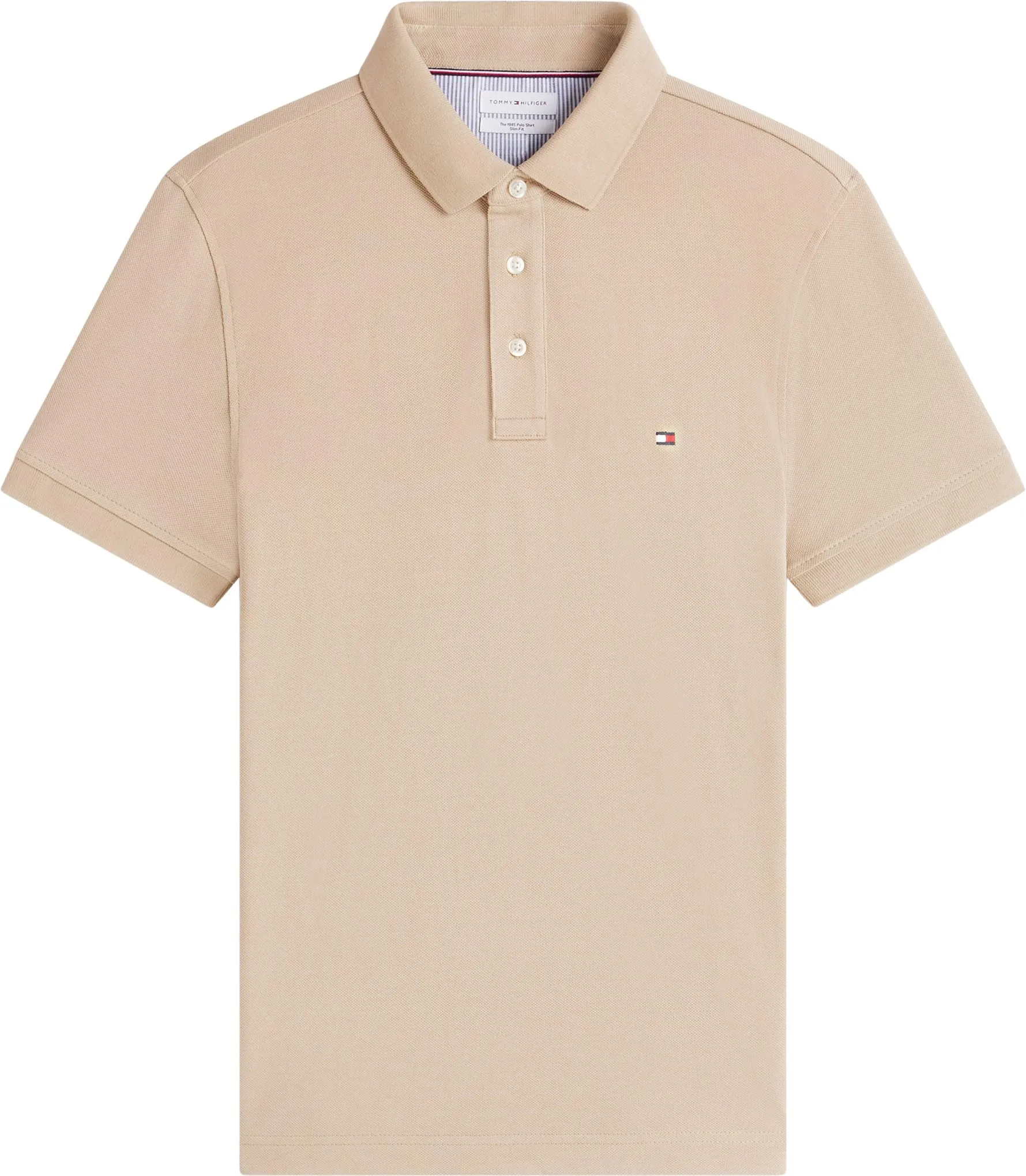 Tommy Hilfiger Polo Shirt Short Sleeve 1985 Slim Fit, Beige Batique Khaki, XXL - immagine 6