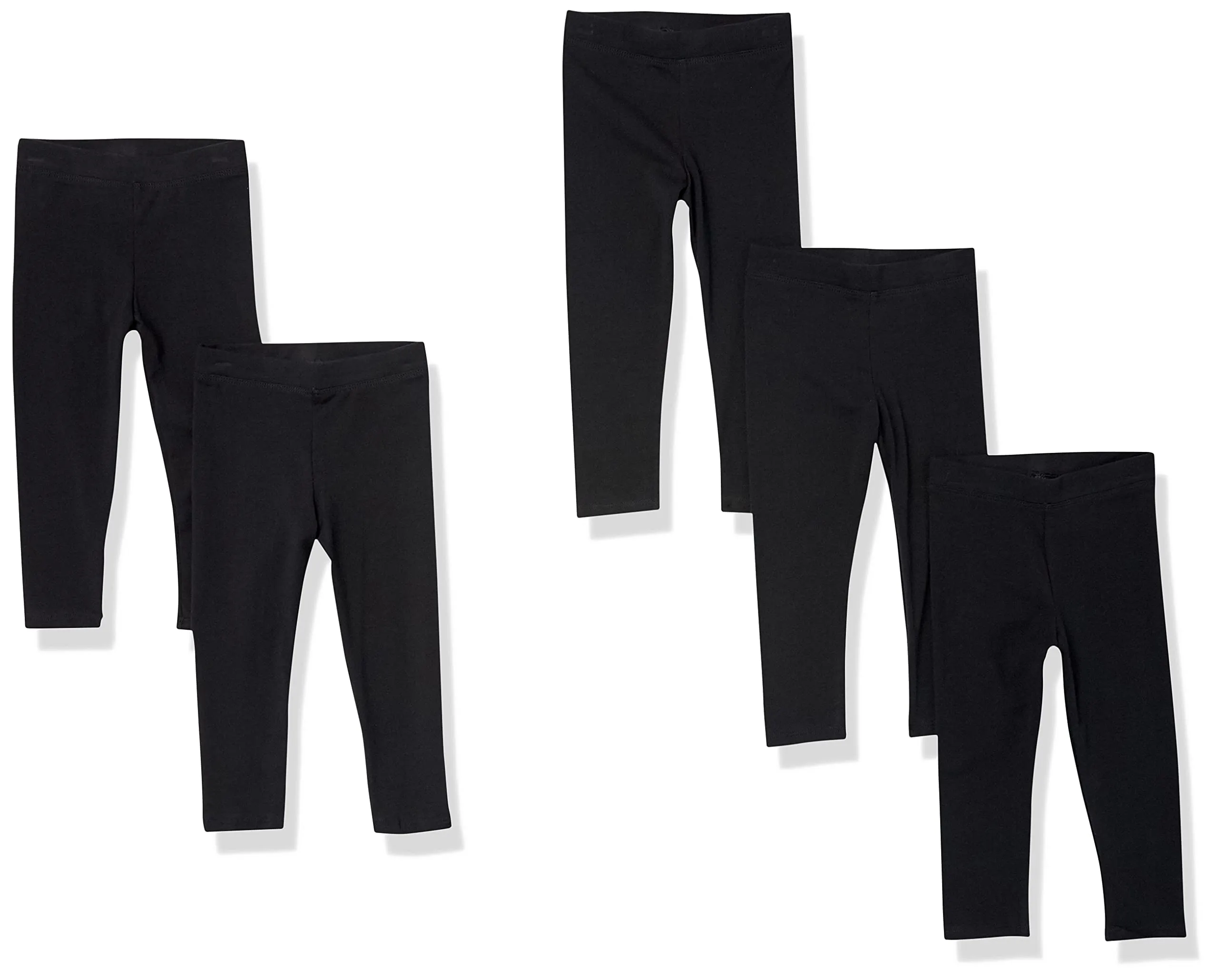 Amazon Essentials Leggings Bambine e Ragazze, Pacco da 5, Nero, 3 Anni - immagine 1