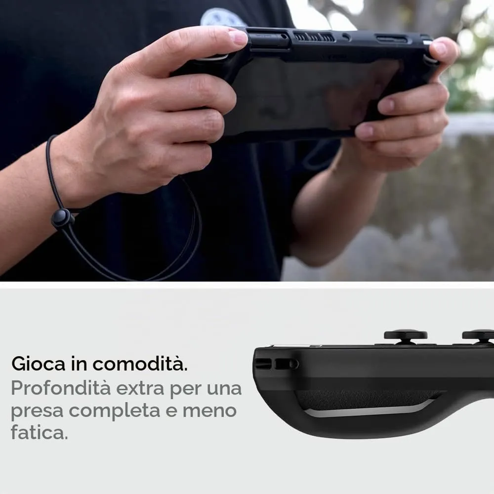 Spigen Rugged Armor Custodia Rigida per Nintendo Switch OLED - Nero - immagine 4