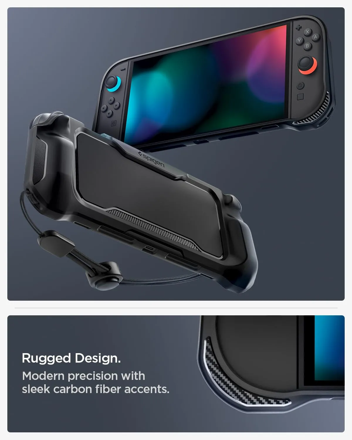 Spigen Rugged Armor Case for Nintendo Switch 2 (2025) - Nero Opaco - immagine 4