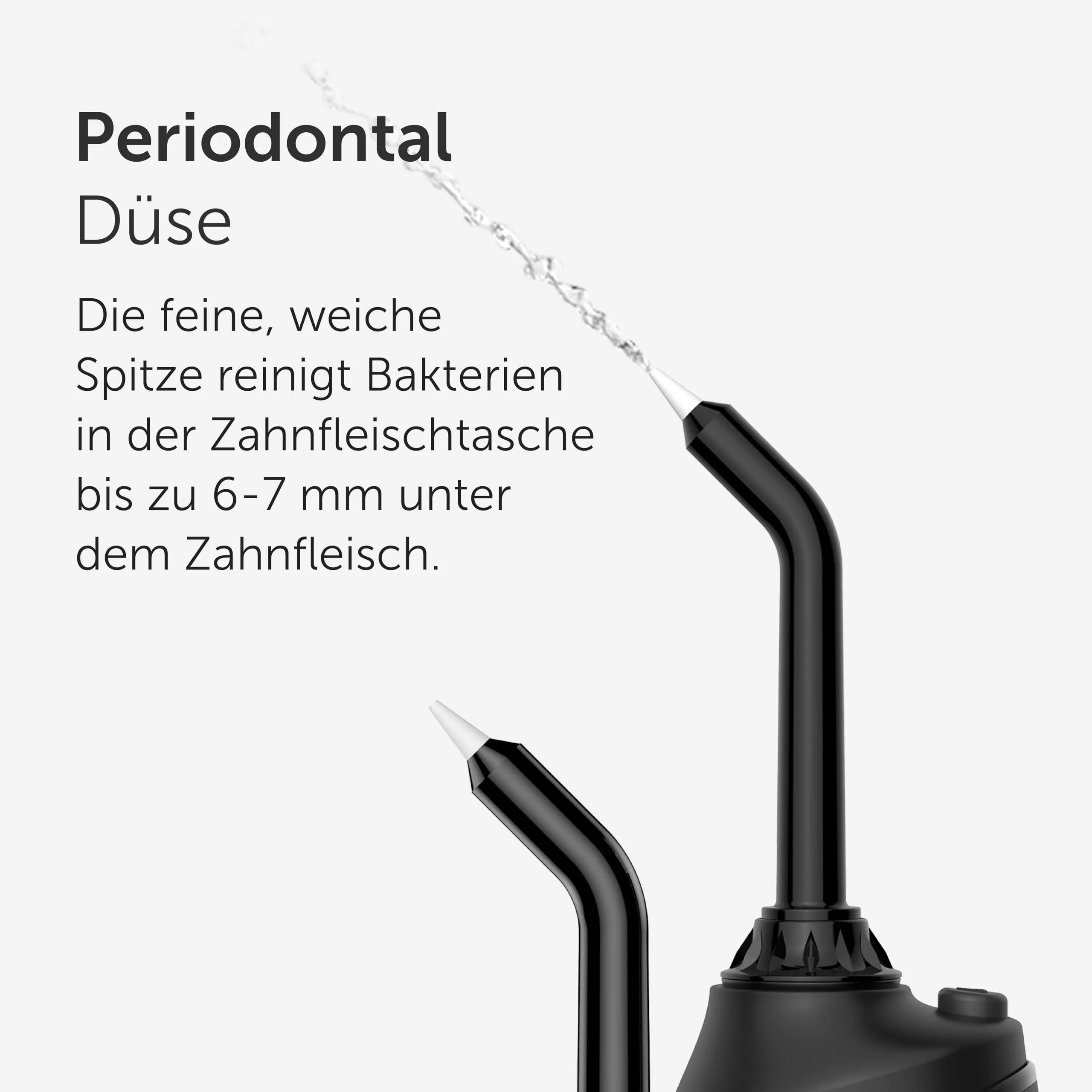 WonderSmile Ugello periodontale per irrigatore orale Waterflow, Tecnologia SmoothFlow, Nero, confezione da 4 - immagine 2