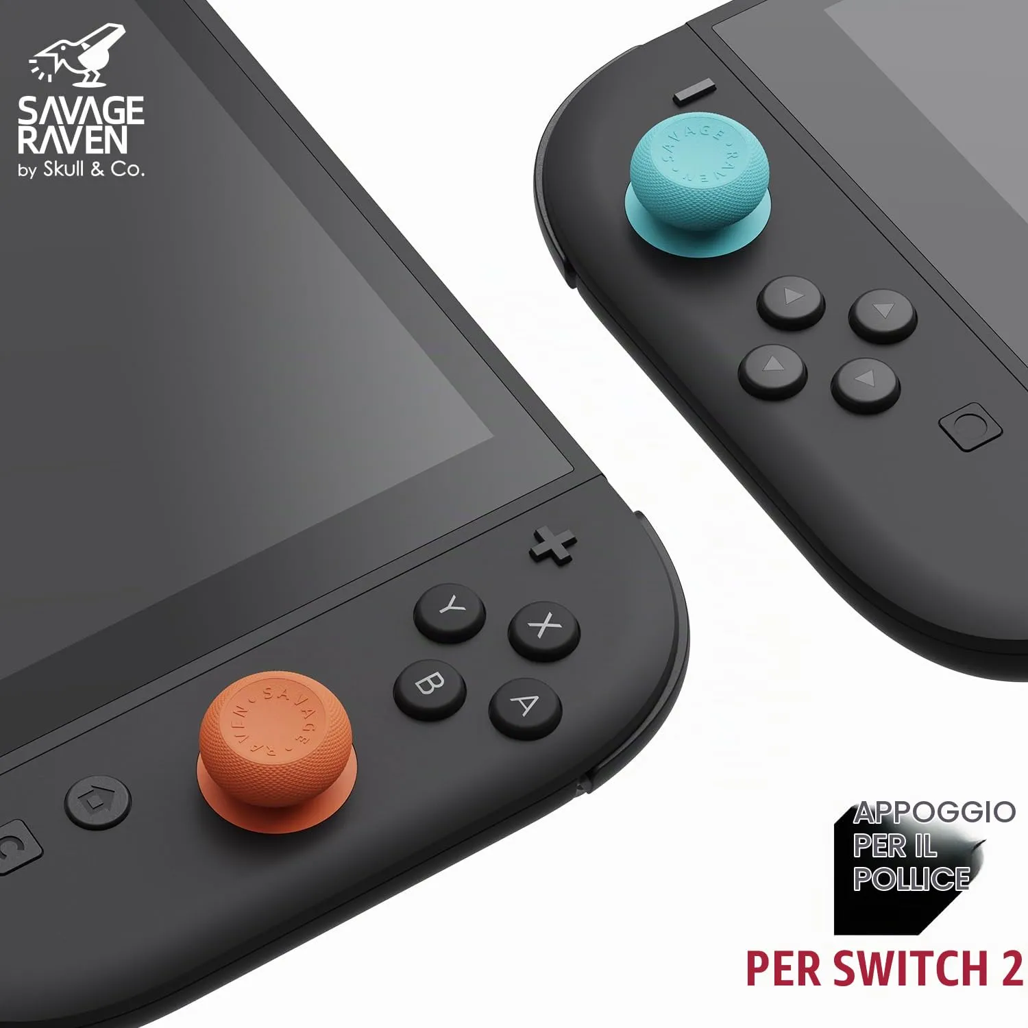 Savage Raven by Skull & Co. CQC Thumb Grip Set for Nintendo Switch 2 Joy-con Controller - Galactic Purple, 3 Pairs (6pcs) - immagine 2