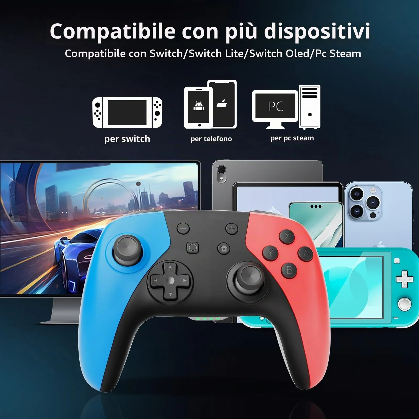 AceGamer Wireless Pro Controller (2-Pack) for Switch 2, Switch, Lite, and OLED - Hall Effect Joysticks, 6-Axis Gyro, Programmable Buttons, and Vibration - immagine 2