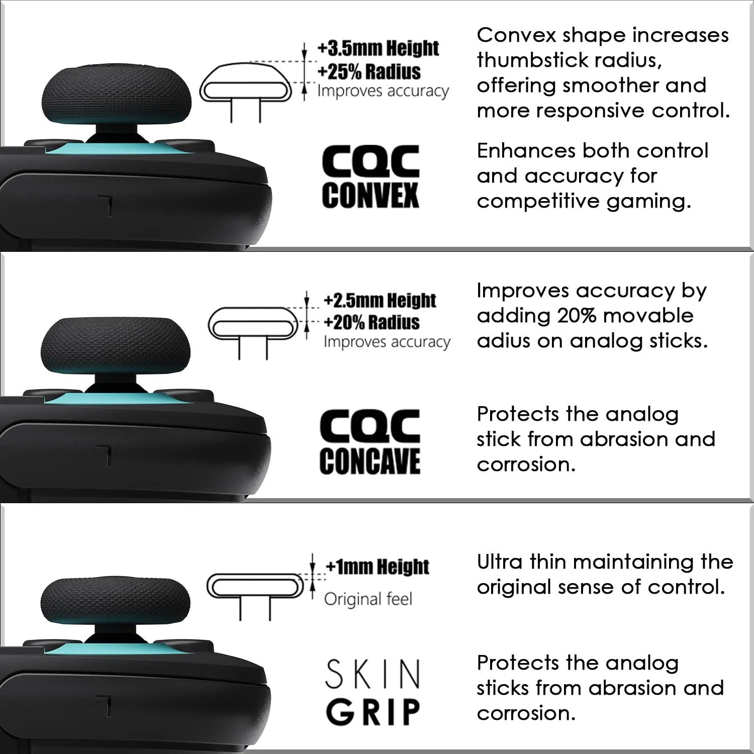 Savage Raven by Skull & Co. CQC Thumb Grip Set for Nintendo Switch 2 Joy-Con Controller - Light Purple + Light Green, 3 Pairs (6pcs) - immagine 4