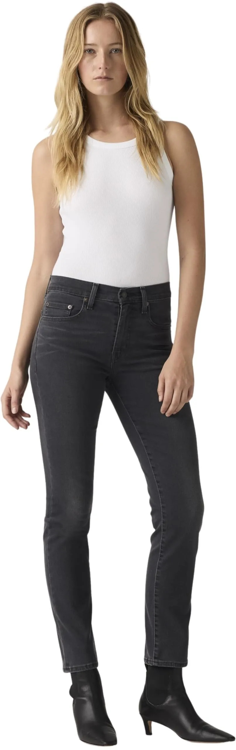 Levi's Women's 724 Straight Fit Stretch Jeans, Black (Together Time), W26/L32 - immagine 3
