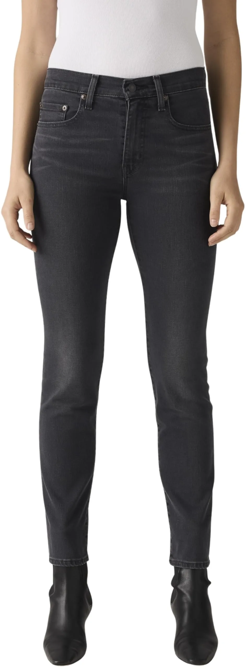 Levi's Women's 724 Straight Fit Stretch Jeans, Black (Together Time), W26/L32 - immagine 4