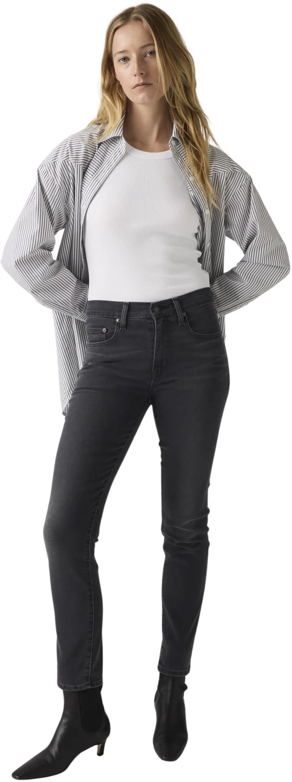 Levi's Women's 724 Straight Fit Stretch Jeans, Black (Together Time), W26/L32 - immagine 5