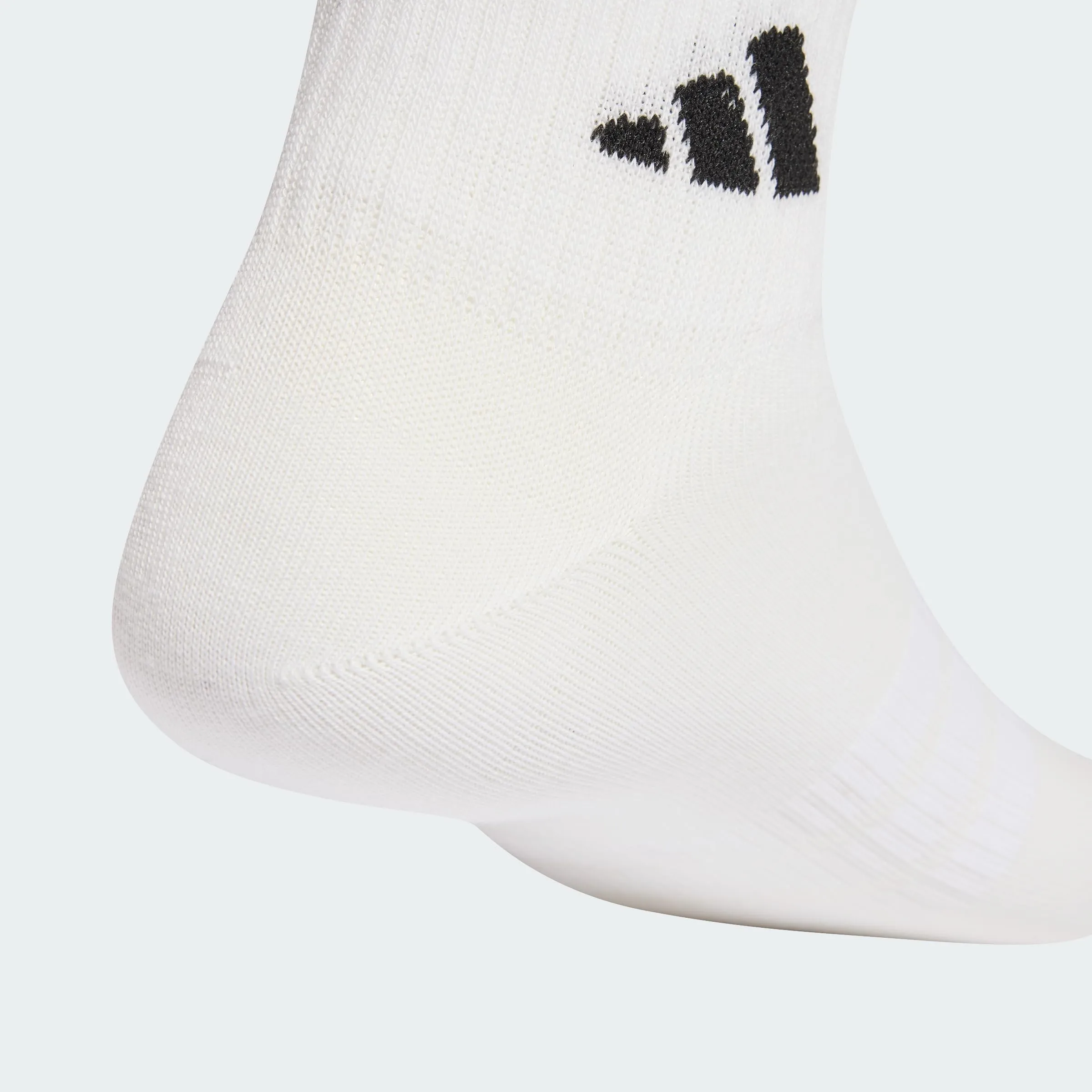 adidas Thin&Light Sportswear Ankle Socks, 3 Pair Pack, White/White/Black, 45-48 - immagine 2