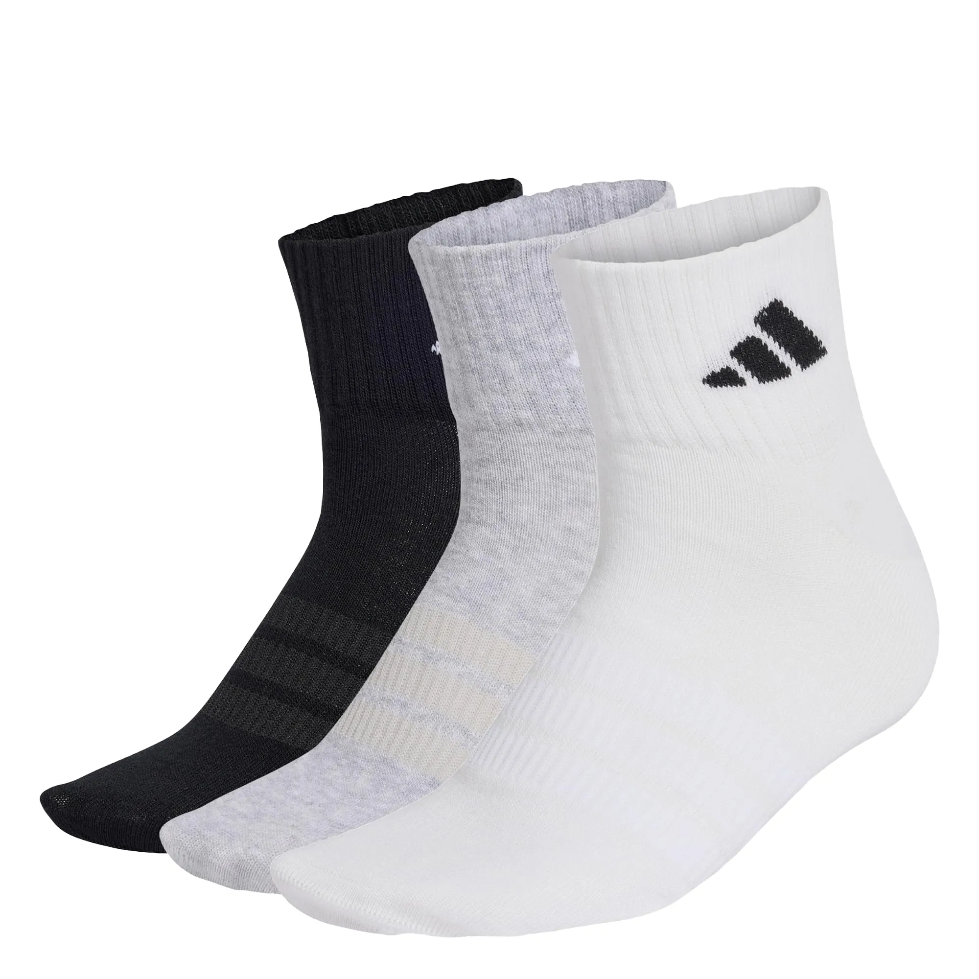 adidas Thin&Light Sportswear Ankle Socks, 3 Pair Pack, Medium Grey Heather/White/Black, 6-7 Years - immagine 5