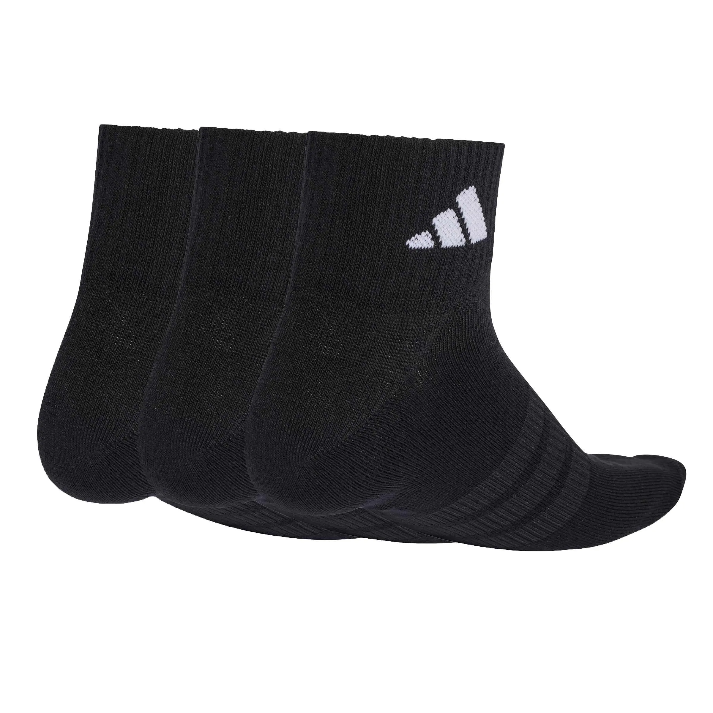 adidas Thin&Light Sportswear Ankle Socks, 3 Pair Pack, Black/Black/White, 45-48 - immagine 2
