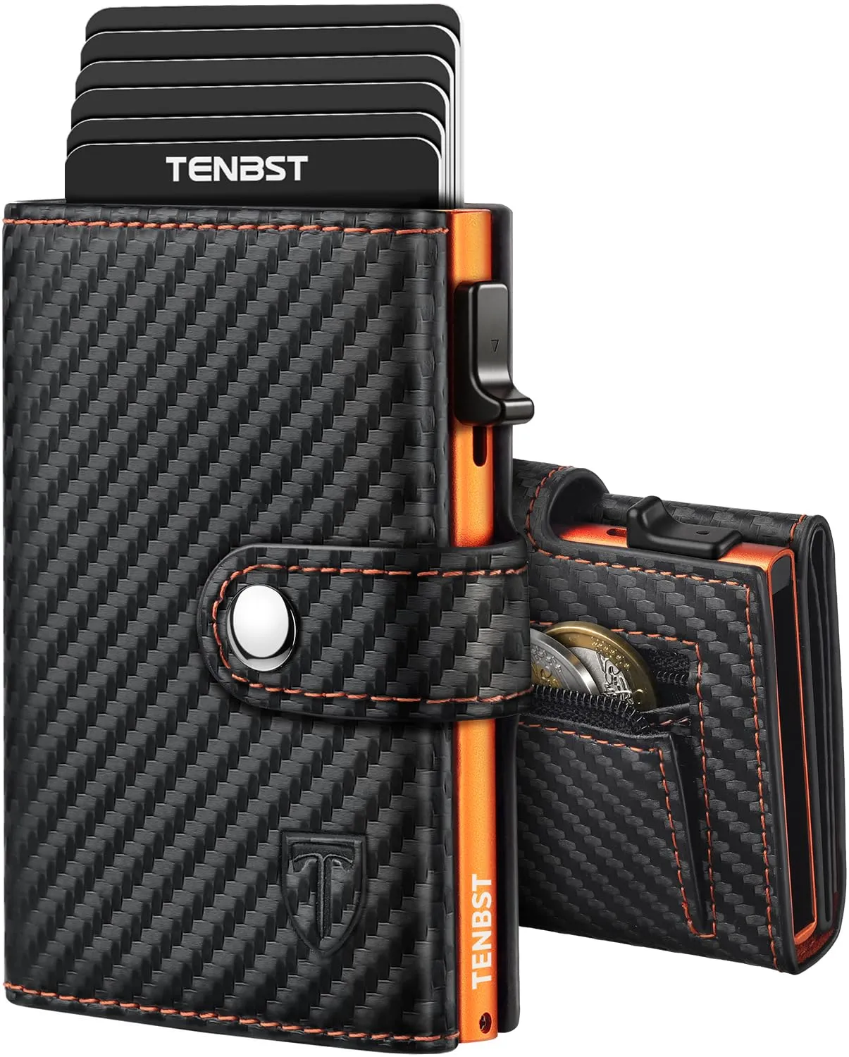 TENBST Portafoglio Unisex in Fibra di Carbonio con Protezione RFID e Porta Carte per 10 Carte - immagine 1