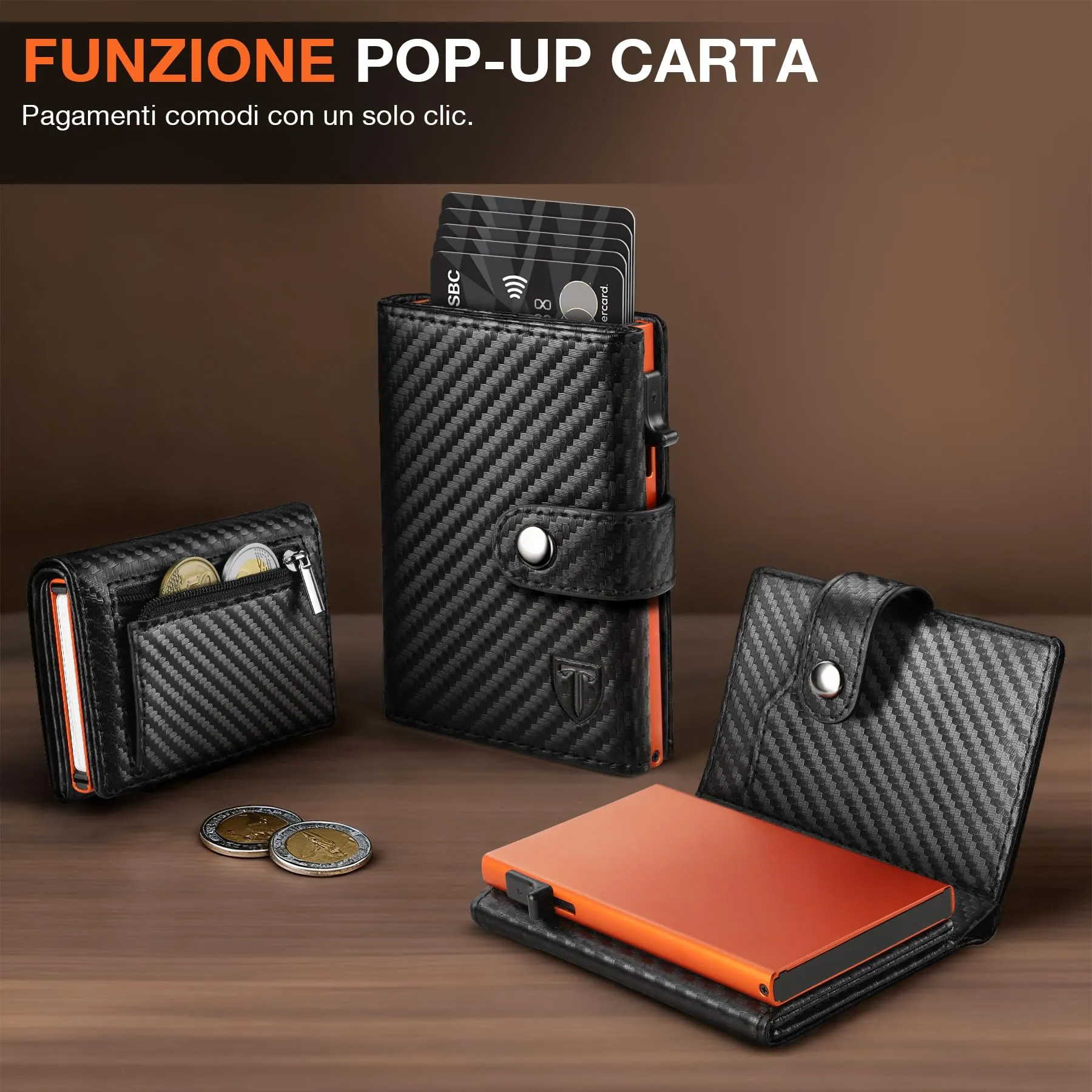 TENBST Portafoglio Uomo & Donna | Porta Carte di Credito 10 carte - immagine 5