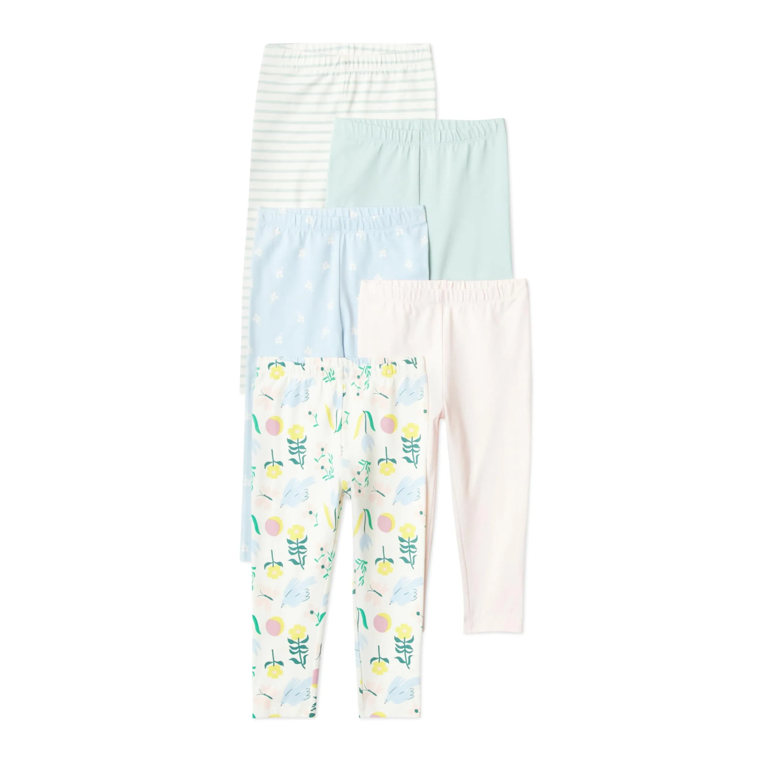 Amazon Essentials Leggings da Bambina, Multicolore/Natura/Fiori, 7-8 anni - immagine 1