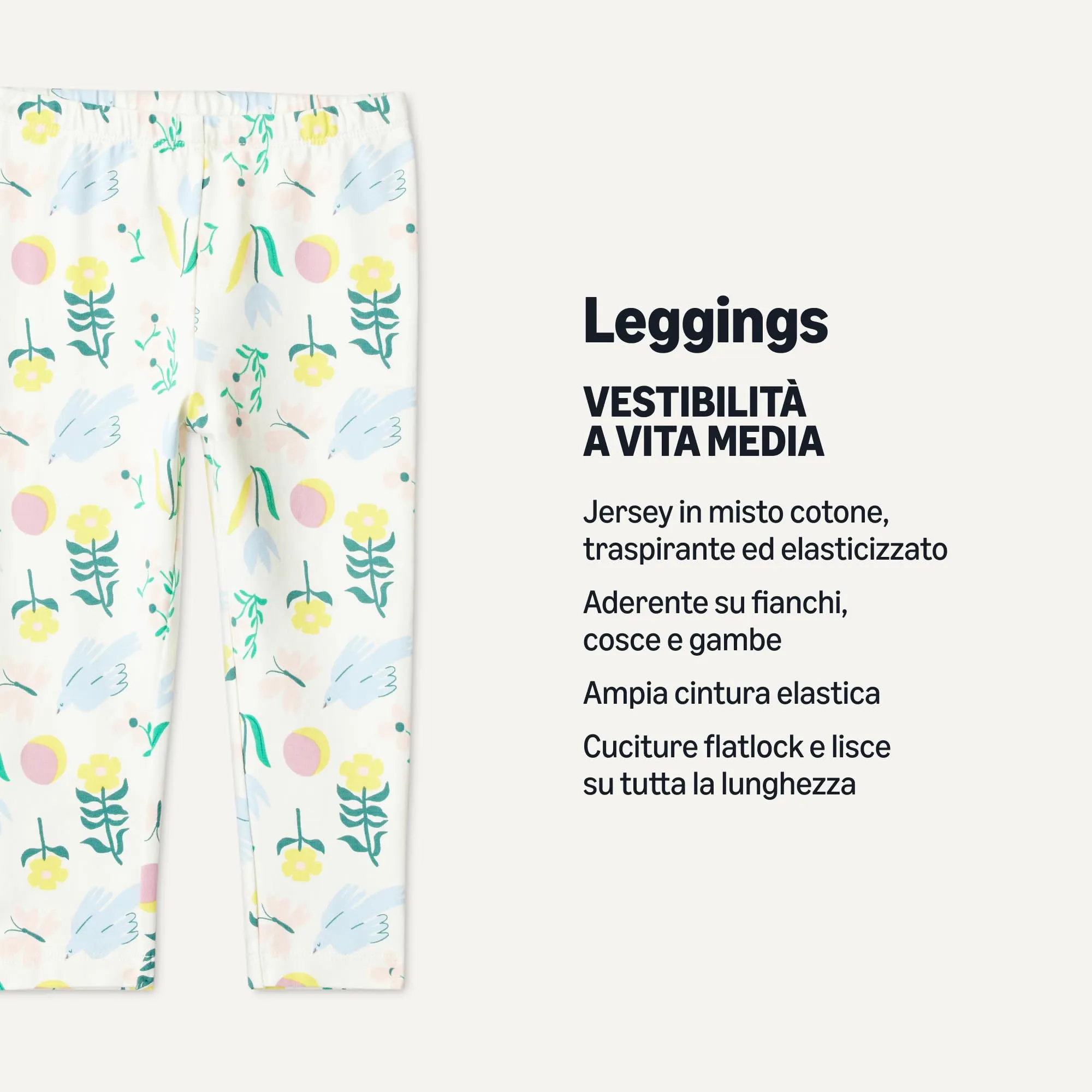 Amazon Essentials Leggings da Bambina, Multicolore/Natura/Fiori, 7-8 anni - immagine 2