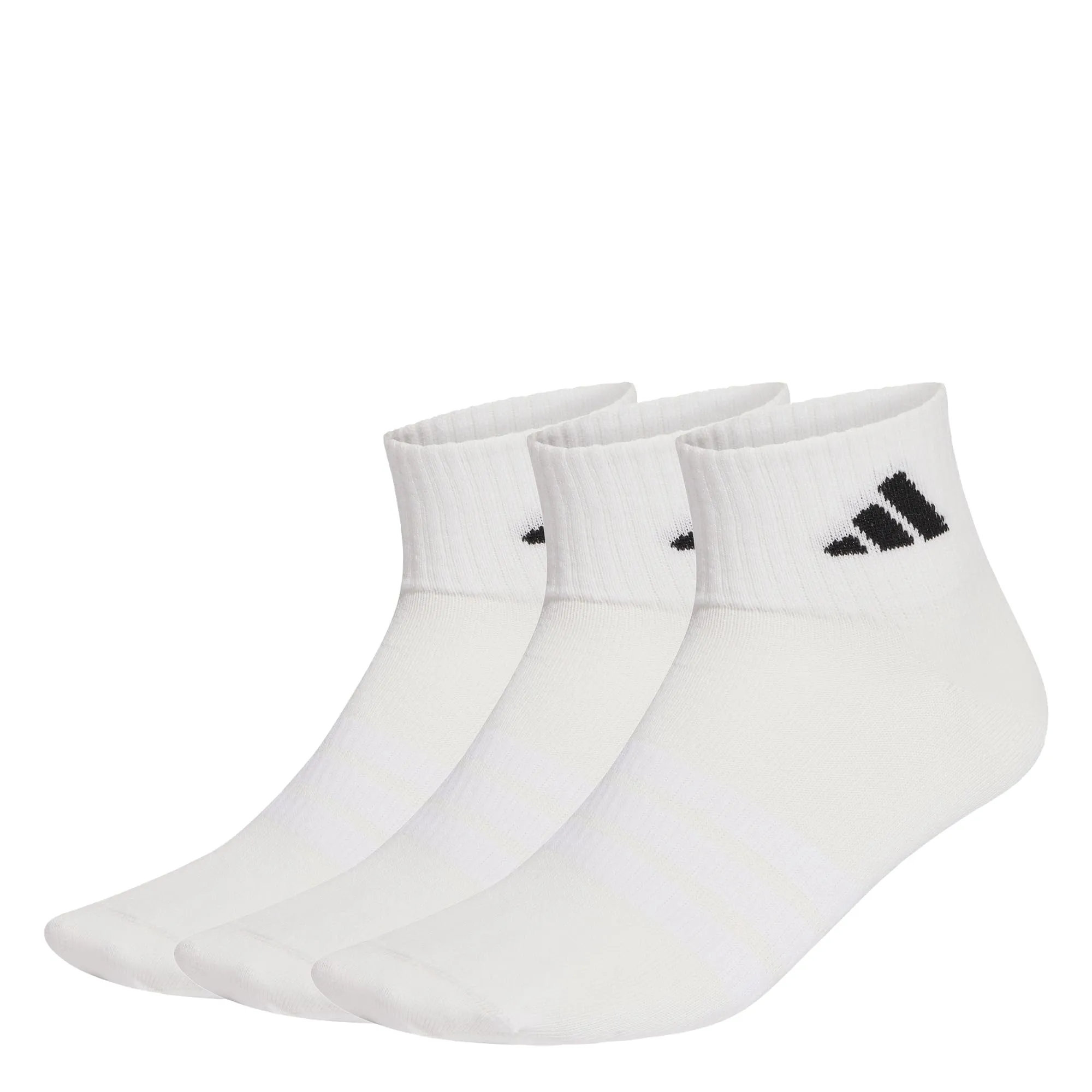 adidas Thin&Light Sportswear Ankle Socks, 3 Pair Pack, White/White/Black, 34-36 - immagine 5