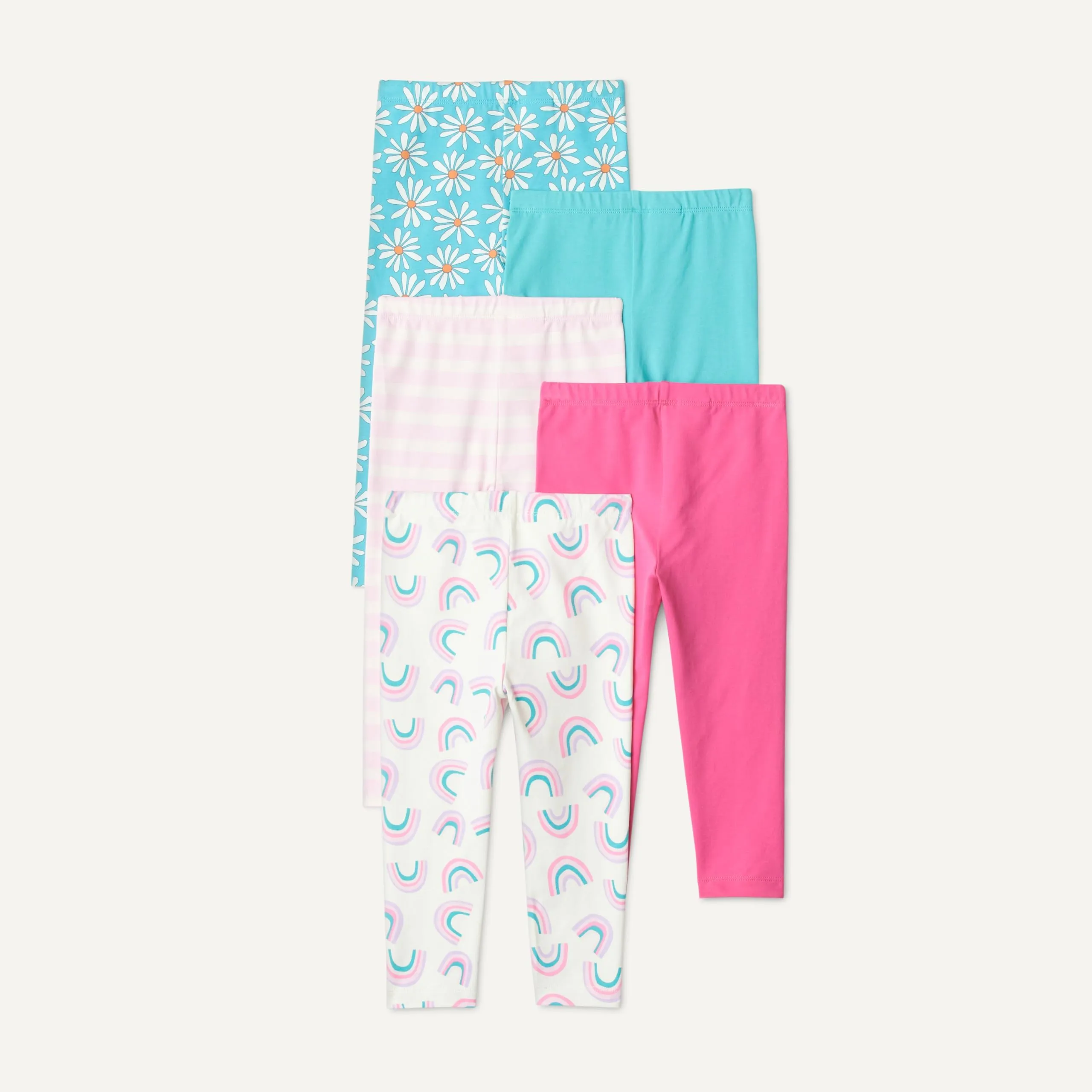 Amazon Essentials Leggings da Bambina con Margherite Luminose e Arcobaleno, 4 anni - immagine 3