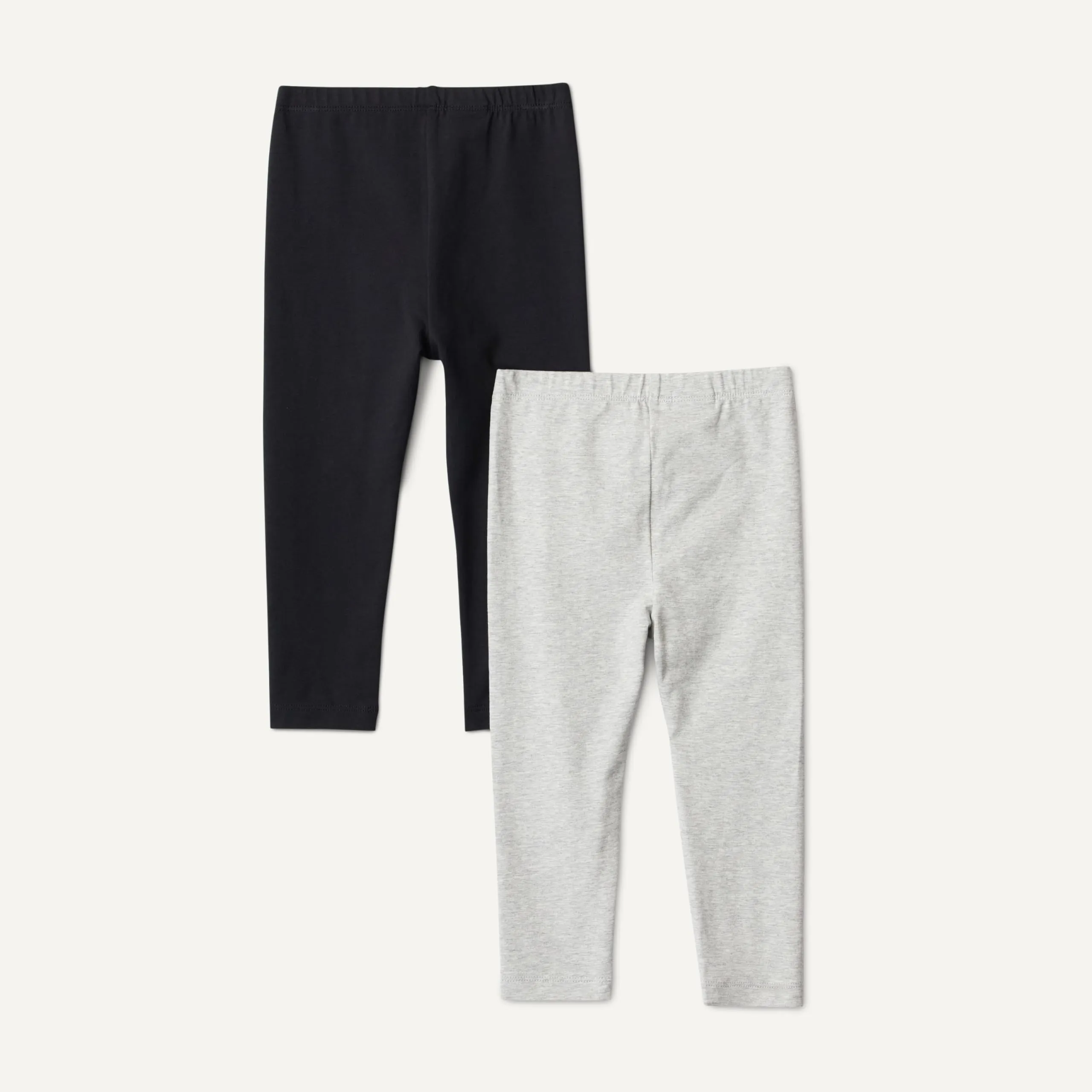 Amazon Essentials Leggings da Bambina, Confezione da 2, Nero/Grigio mélange, 11-12 anni - immagine 3
