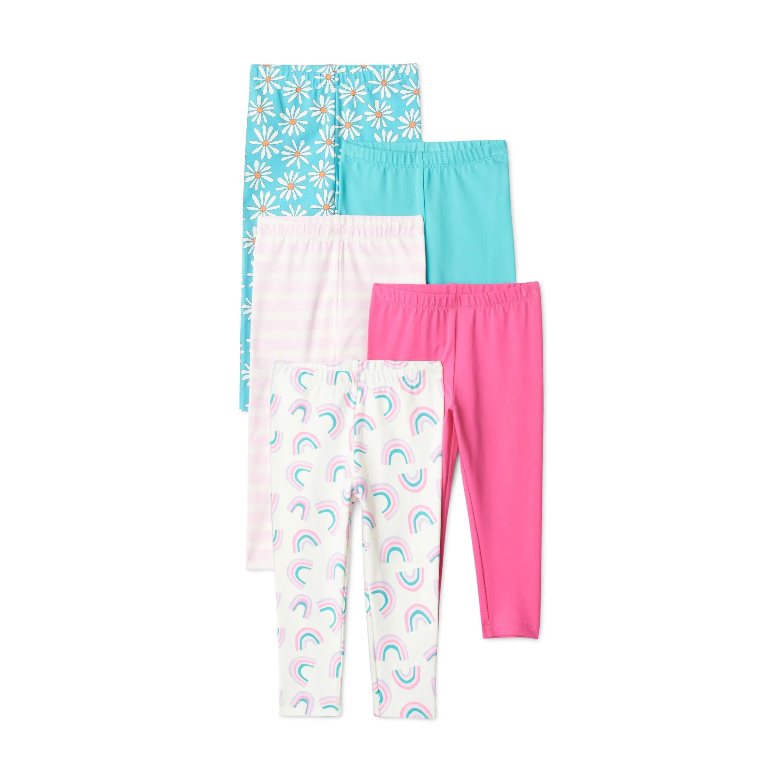 Amazon Essentials Leggings da Bambina, Motivo Margherite Luminose, Arcobaleno, 3 anni - immagine 1