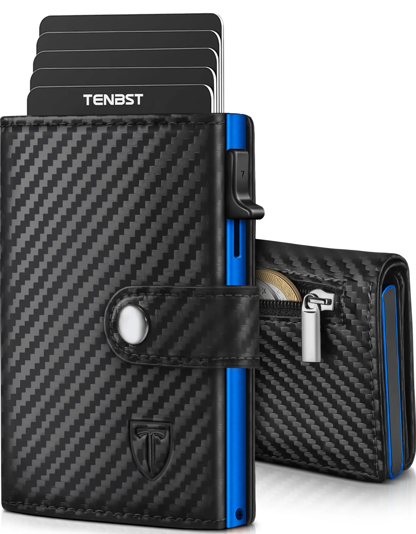TENBST Portafoglio da uomo HW0028 Blu - immagine 1
