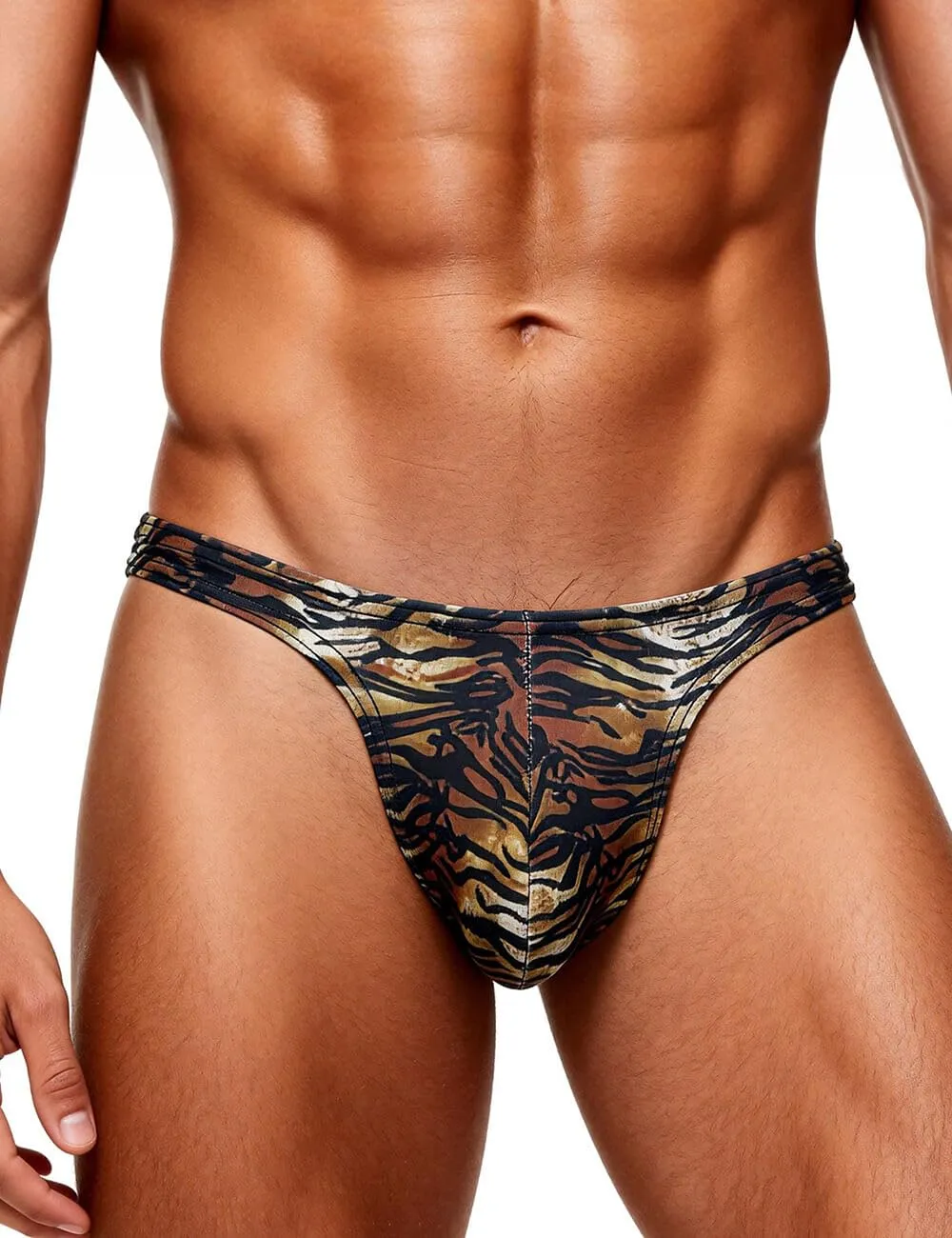 ohyeahlady Perizoma Uomo Slip Tanga Vita Bassa Tigrato M - immagine 1