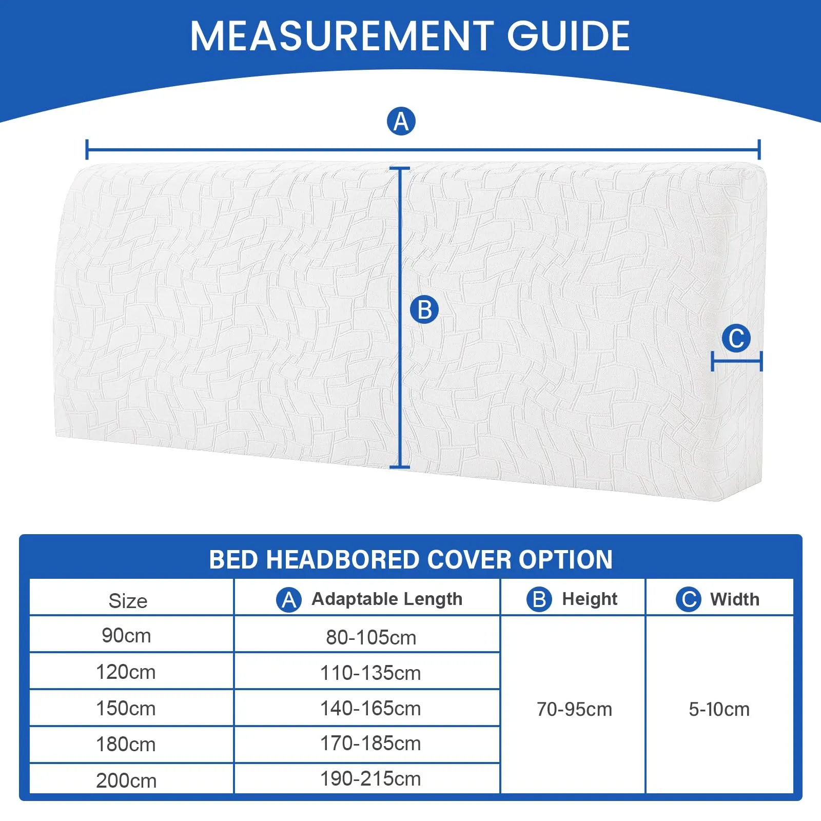 Ystyle Copri Testiera Letto Elasticizzata Lavabile e Antipolvere, 200cm, Bianco Sporco - immagine 2