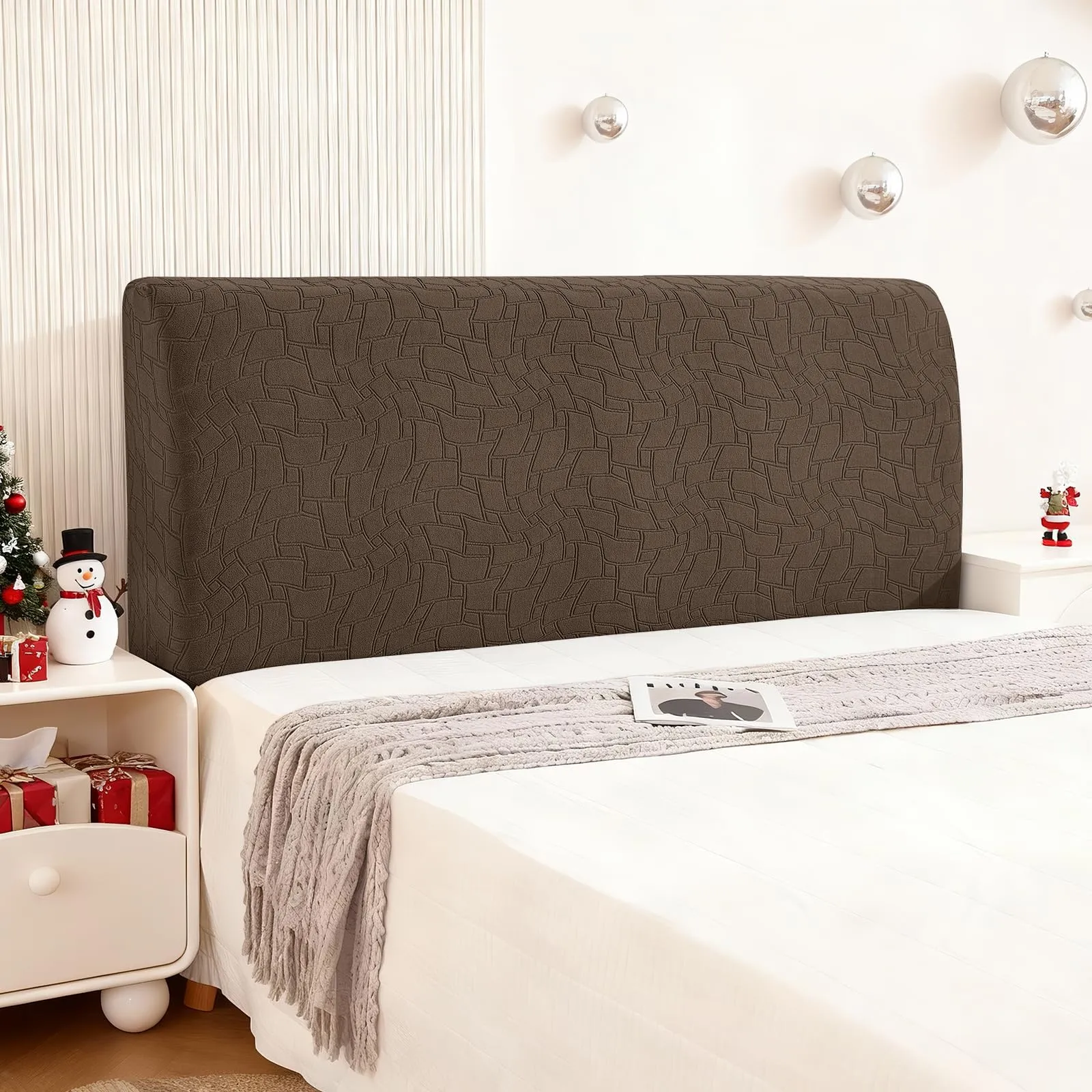 Ystyle Copri Testiera Letto Elasticizzata Universale, 150cm, Marrone - immagine 1