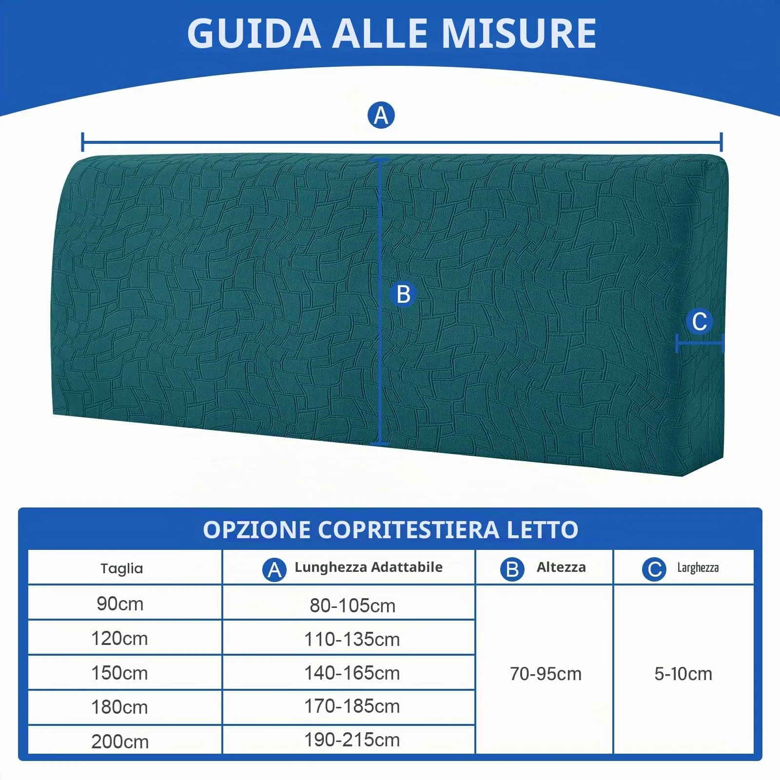 Ystyle Copri Testiera Letto Elasticizzata Lavabile e Antipolvere, 120cm, Verde Scuro - immagine 2