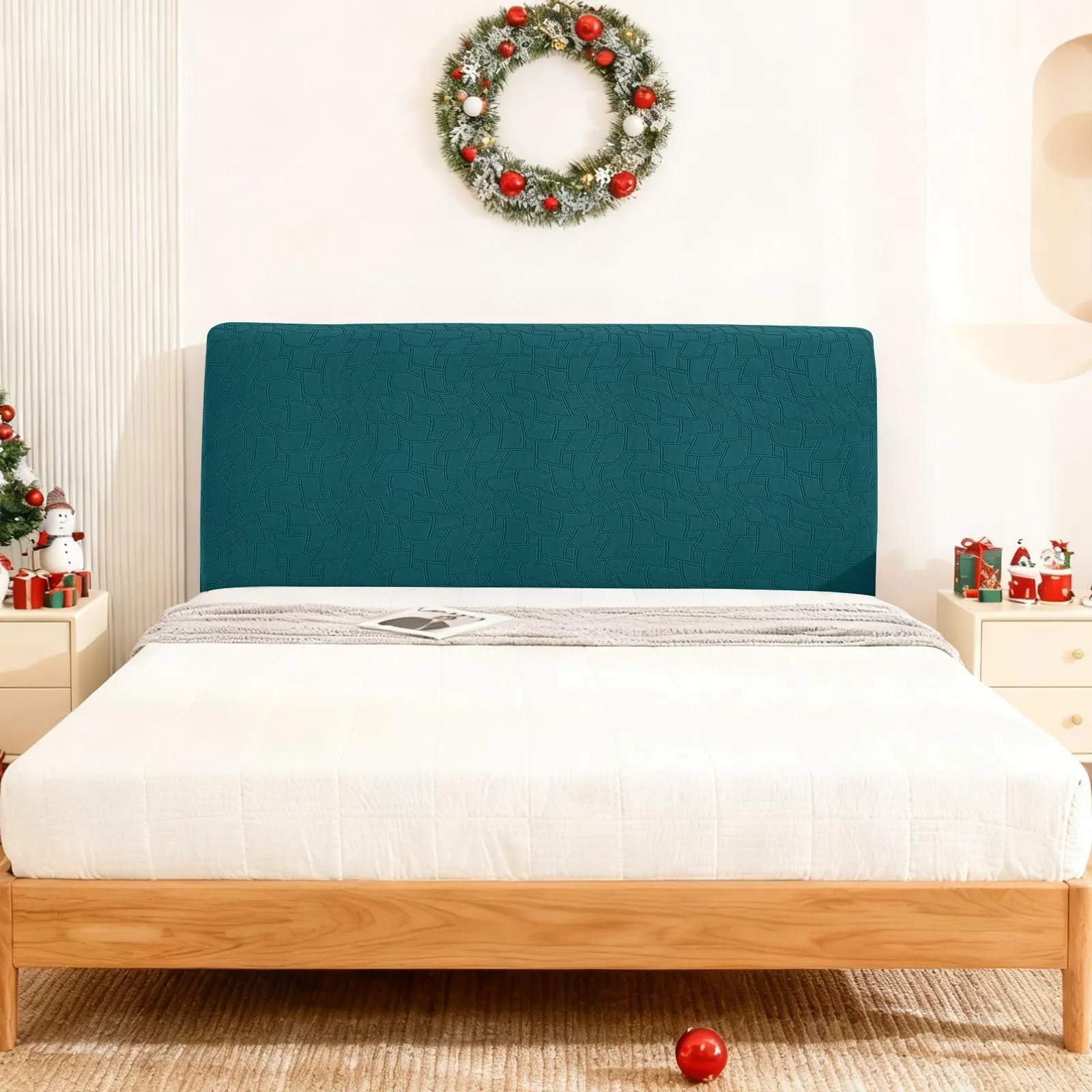Ystyle Copri Testiera Letto Elasticizzata Lavabile e Antipolvere, 120cm, Verde Scuro - immagine 3