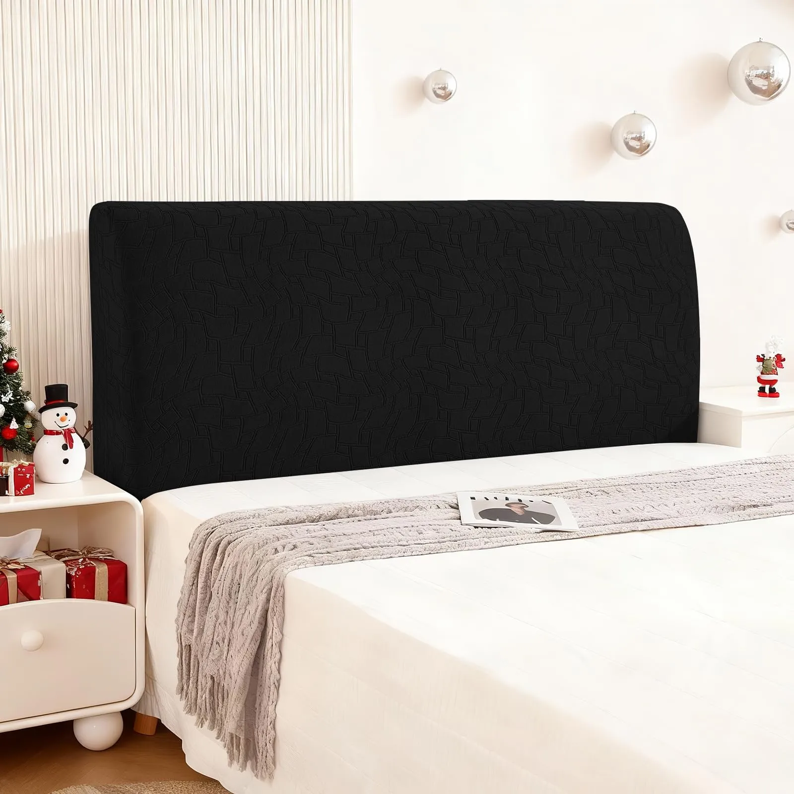 Ystyle Copri Testiera Letto Elasticizzata Universale, 90cm, Nero - immagine 1