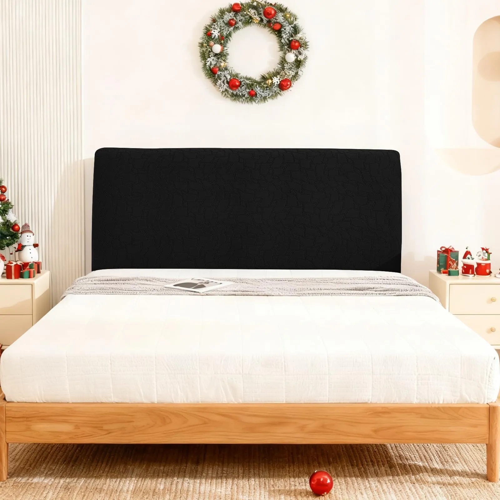 Ystyle Copri Testiera Letto Elasticizzata Universale, 90cm, Nero - immagine 3