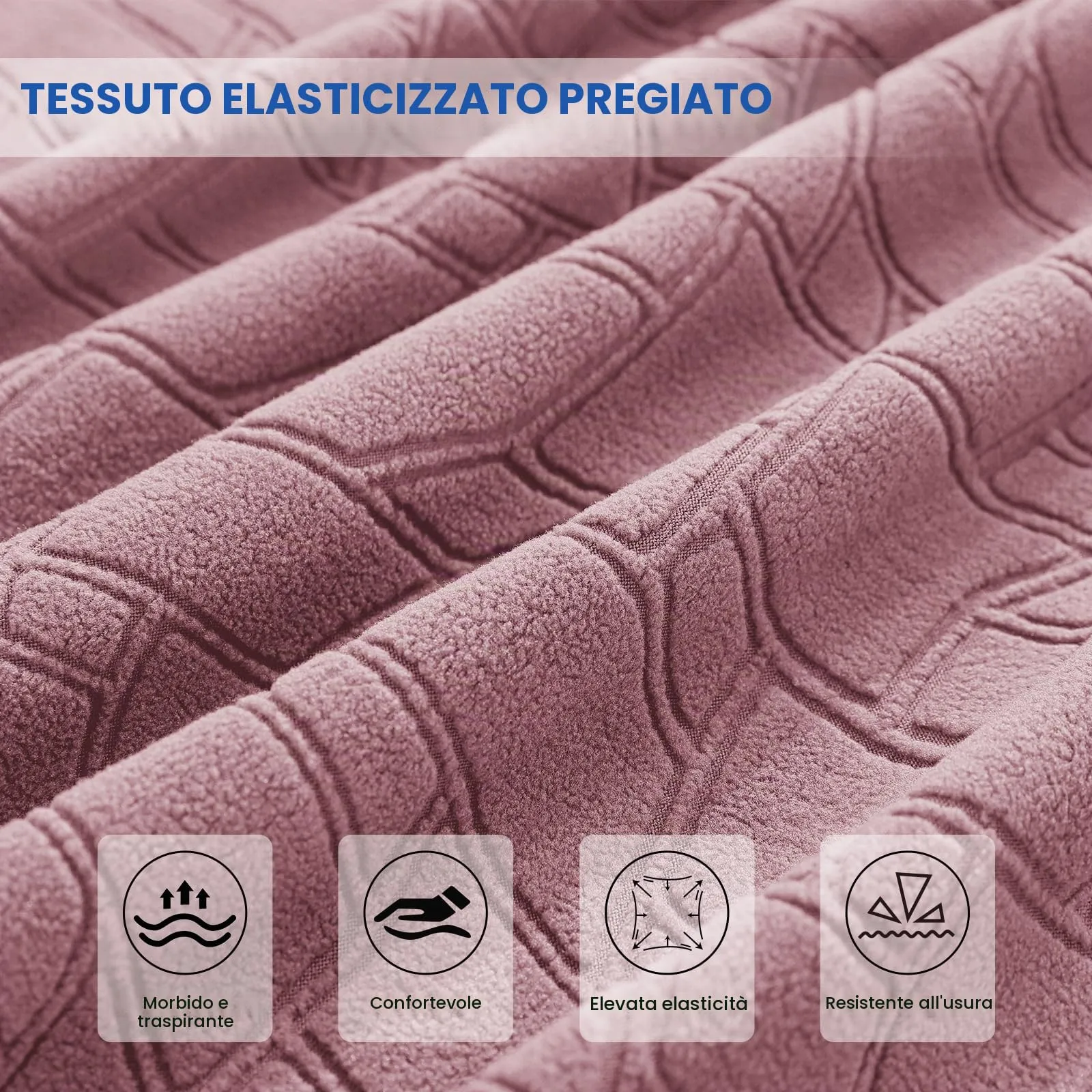 Ystyle Copri Testiera Letto Elasticizzata Universale, 180cm, Grigio Rosa - immagine 4