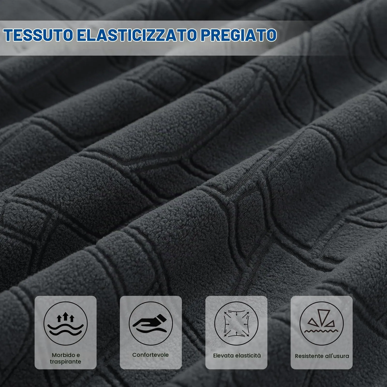 Ystyle Copri Testiera Letto Elasticizzata Lavabile e Antipolvere, 90cm, Grigio Scuro - immagine 4
