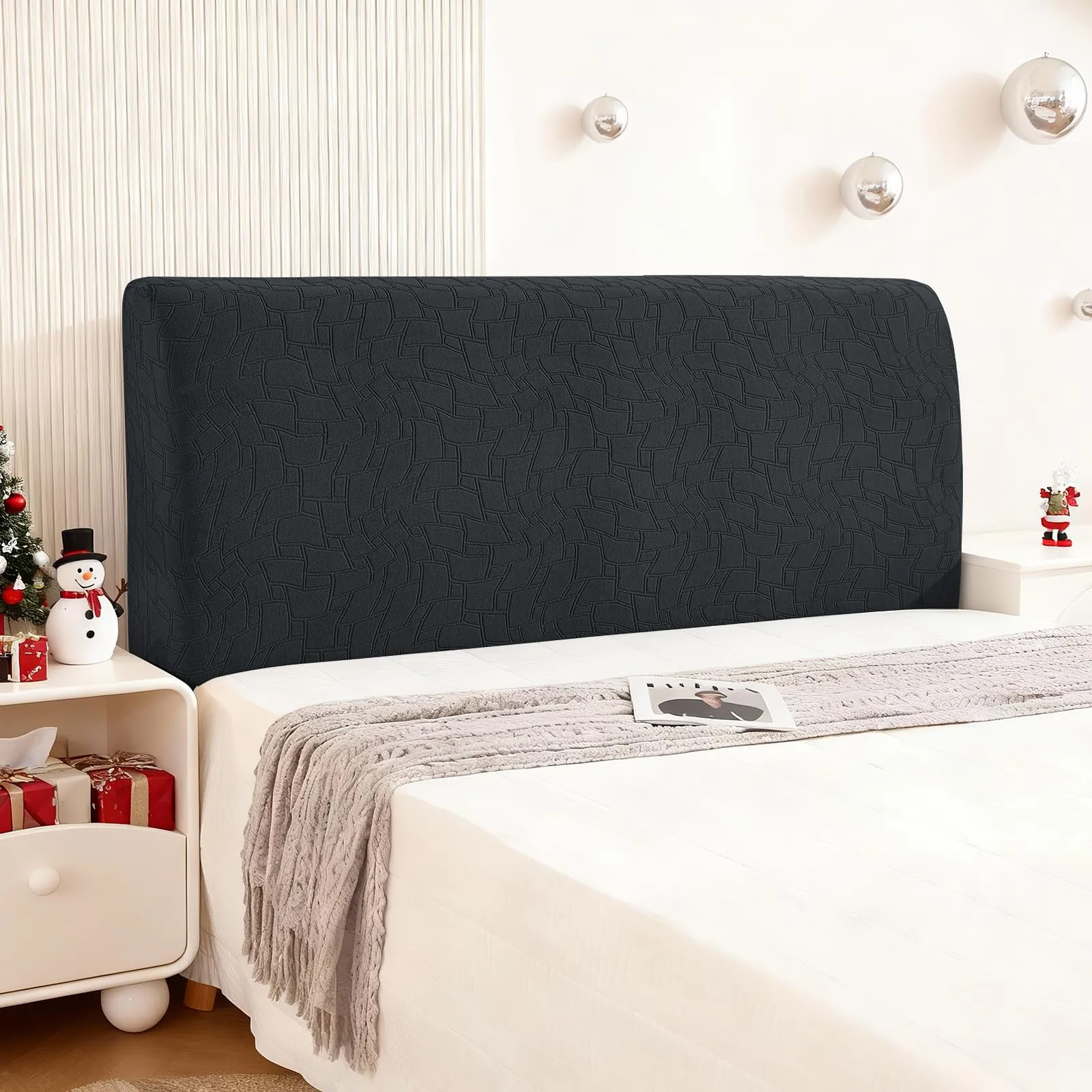 Ystyle Copri Testiera Letto Elasticizzata, Universale, 120cm, Grigio Scuro - immagine 1