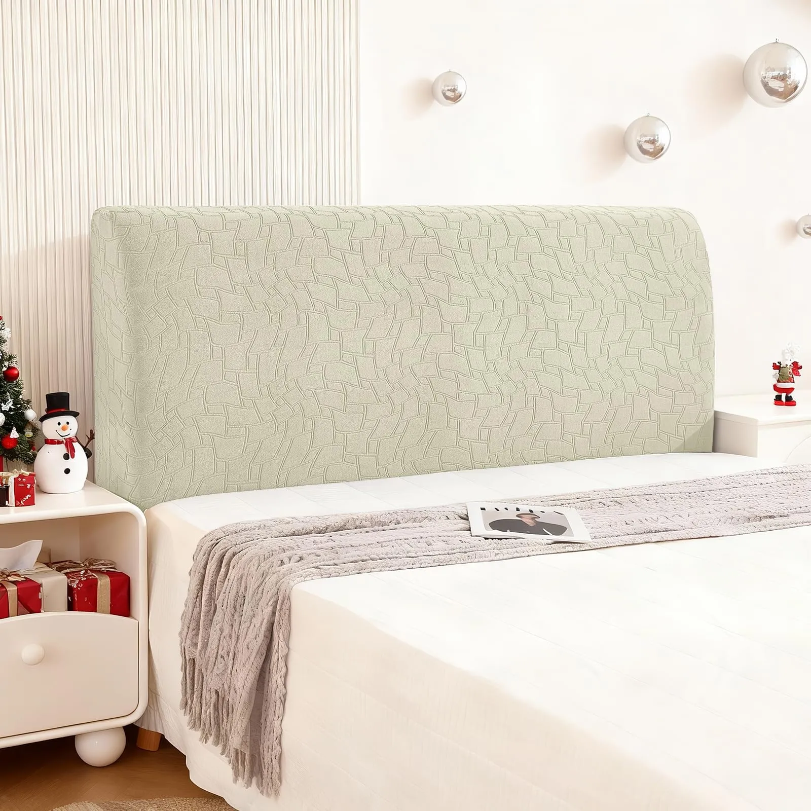 Ystyle Copri Testiera Letto Elasticizzata Universale, 200cm, Beige - immagine 1